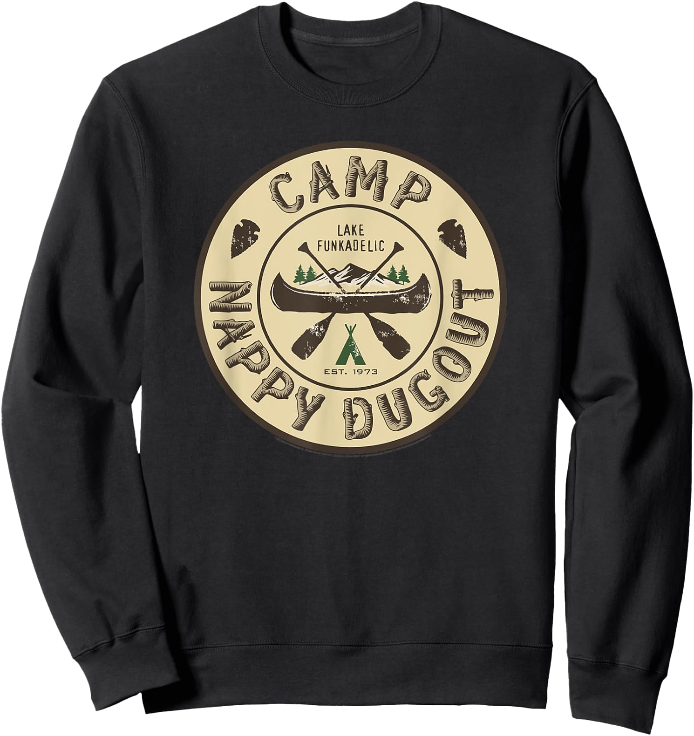 George Clinton Camp Nappy Dugout Lake Funkadelic Circle Logo Sweatshirt - Sweatshirt | Black