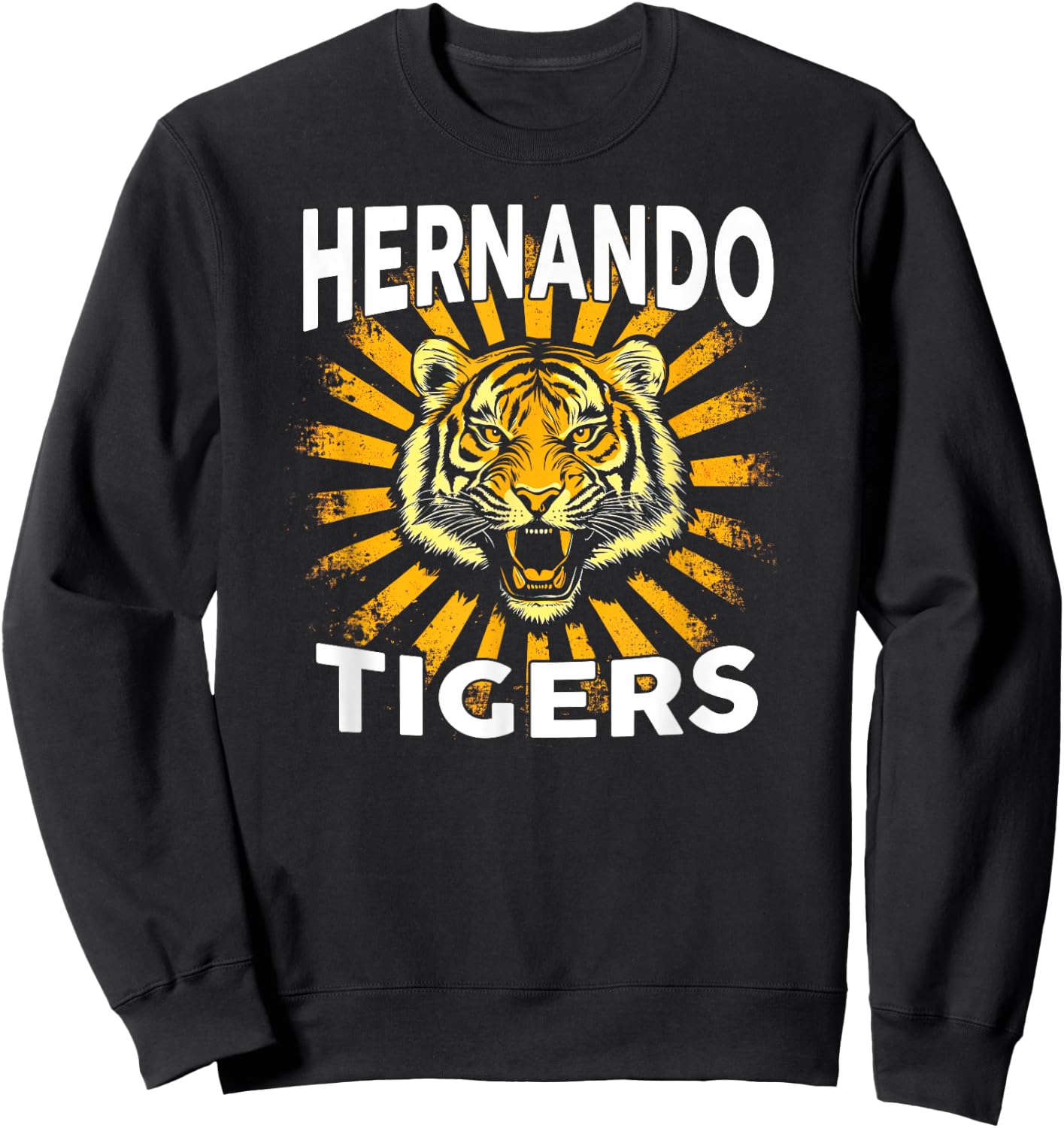 Hernando Tigers Vintage Graphic Design Cool Retro Tiger Sweatshirt - Sweatshirt | Black