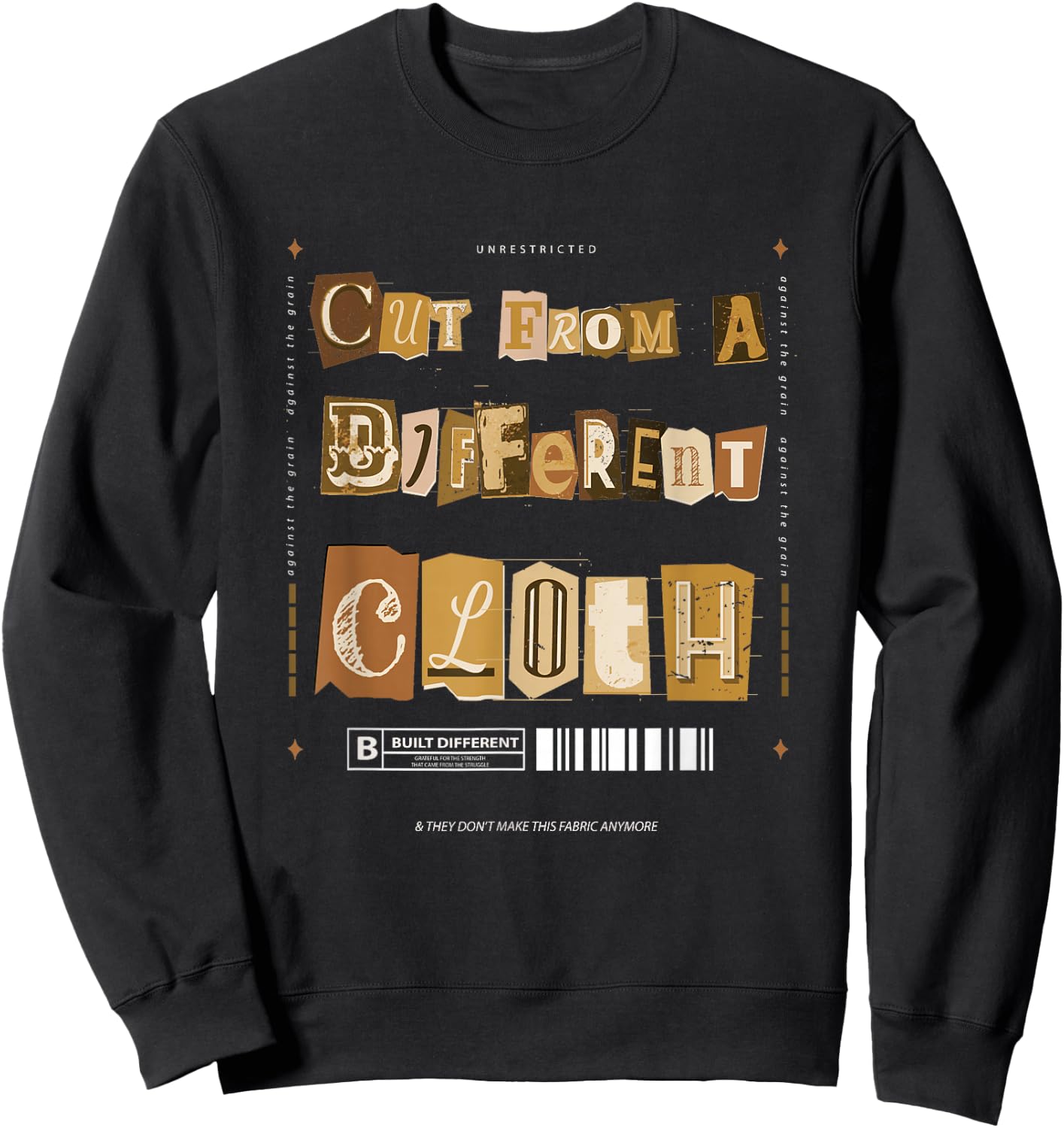 Brown Cut From A Different Cloth Brown Color Graphic Sweatshirt - Sweatshirt | Black