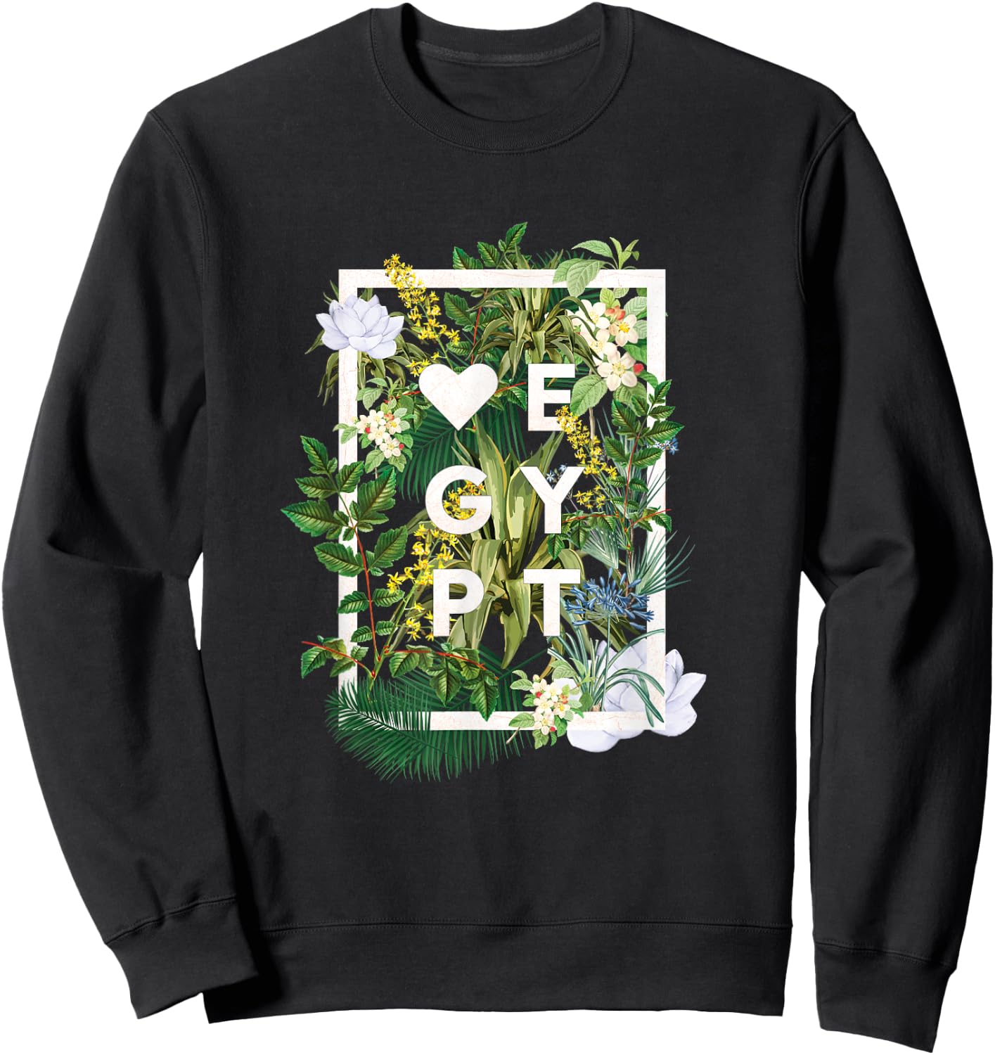 Flowers of Egypt Word Art - Egyptian Pride Sweatshirt - Sweatshirt | Black