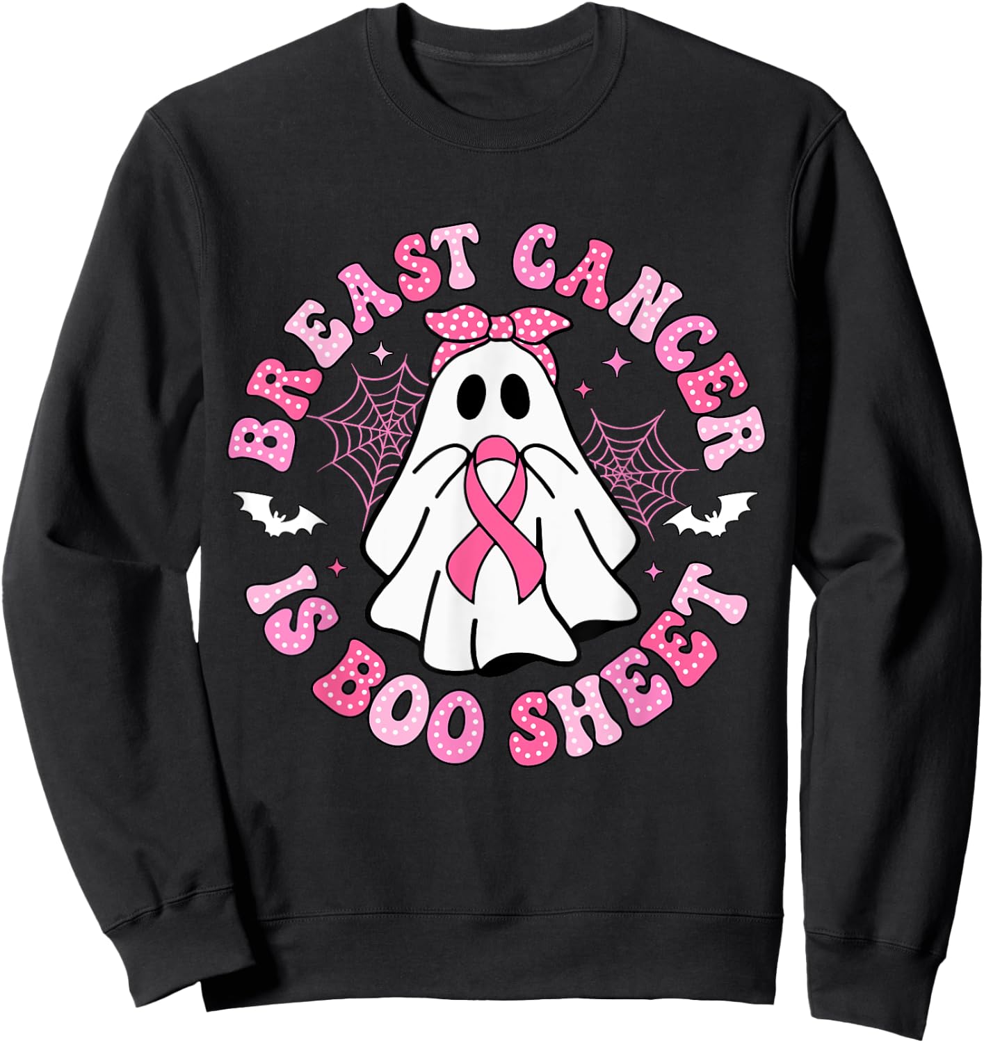 Breast Cancer Is Boo Sheet Halloween Breast Cancer Awareness Sweatshirt - Sweatshirt | Black