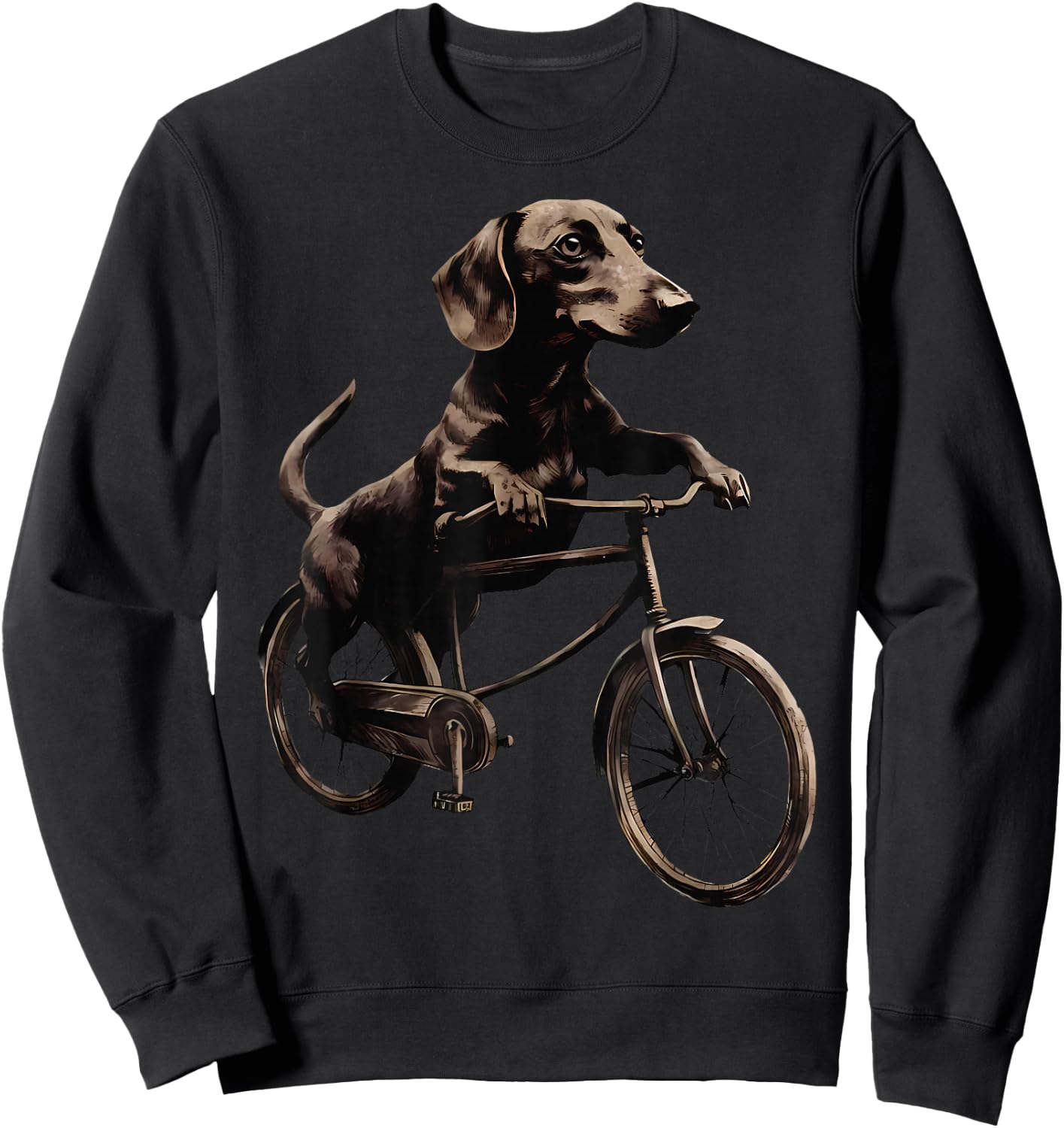 Dachshund Riding A Bike Bicycle Cycling Dachshund Dog Lover Women Kids Sweatshirt - Sweatshirt | Black