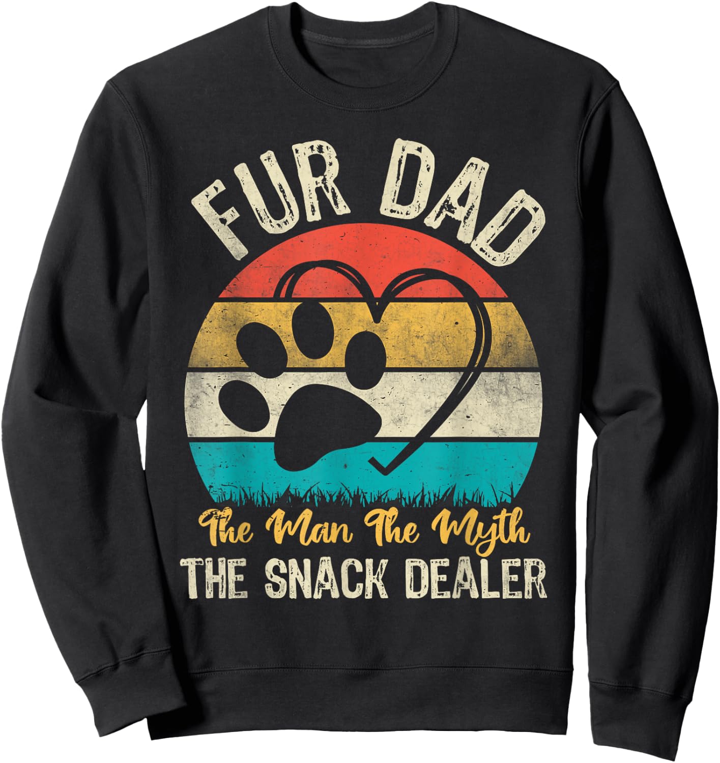 Retro Fur Dad The Man The Myth The Snack Dealer Dog Dad Sweatshirt - Sweatshirt | Black