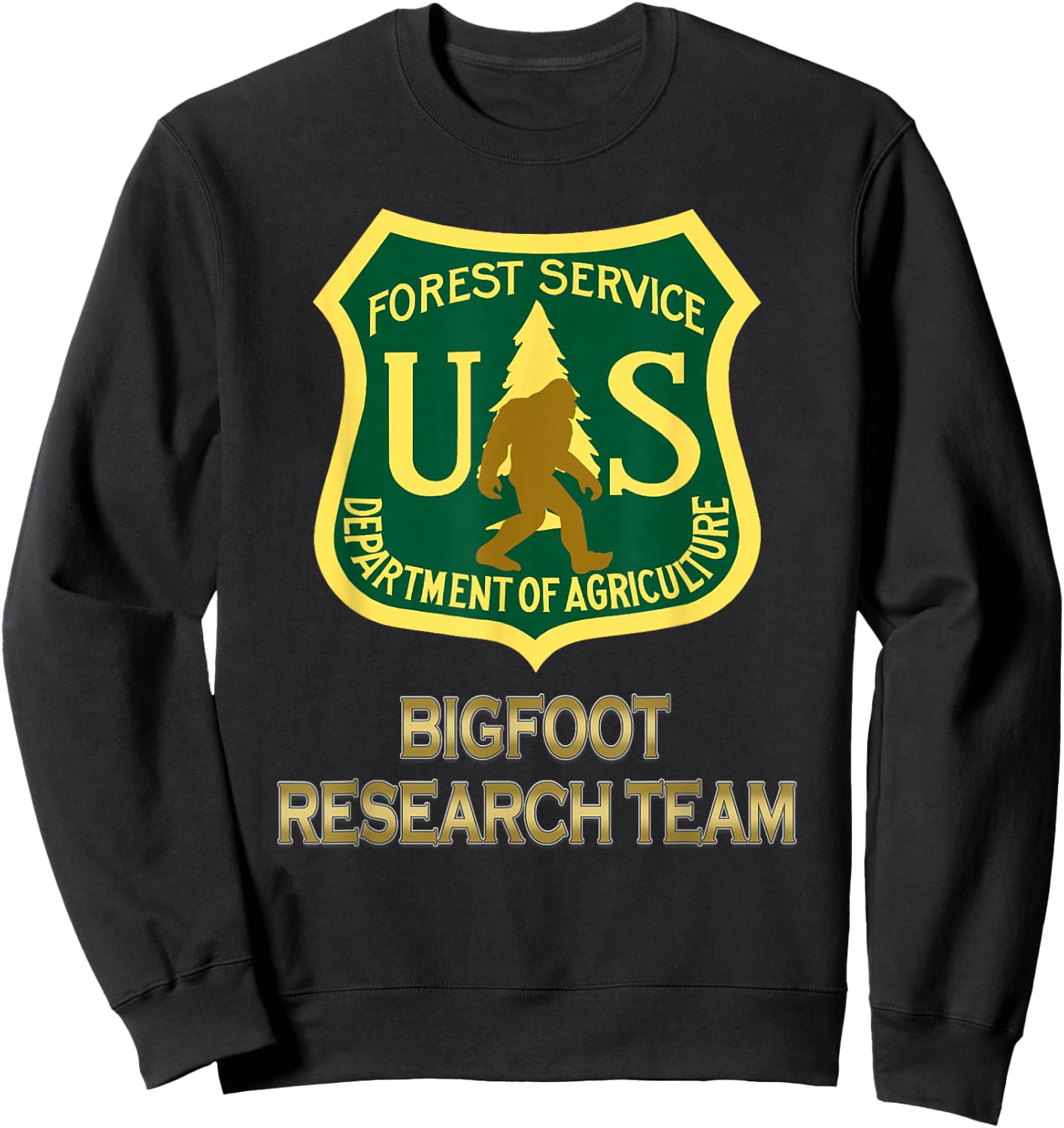 Bigfoot Research Team Funny Sweatshirt - Sweatshirt | Black