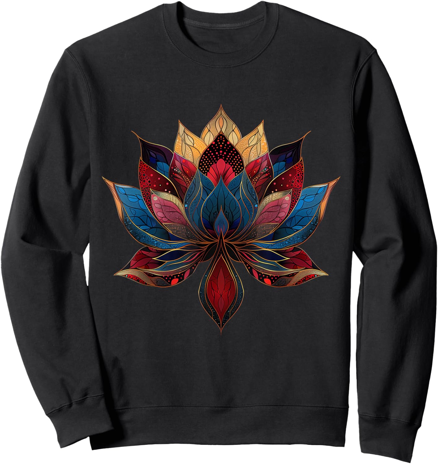 Lotus Flower Vintage Japanese Zen Buddhism Yoga Sweatshirt - Sweatshirt | Black