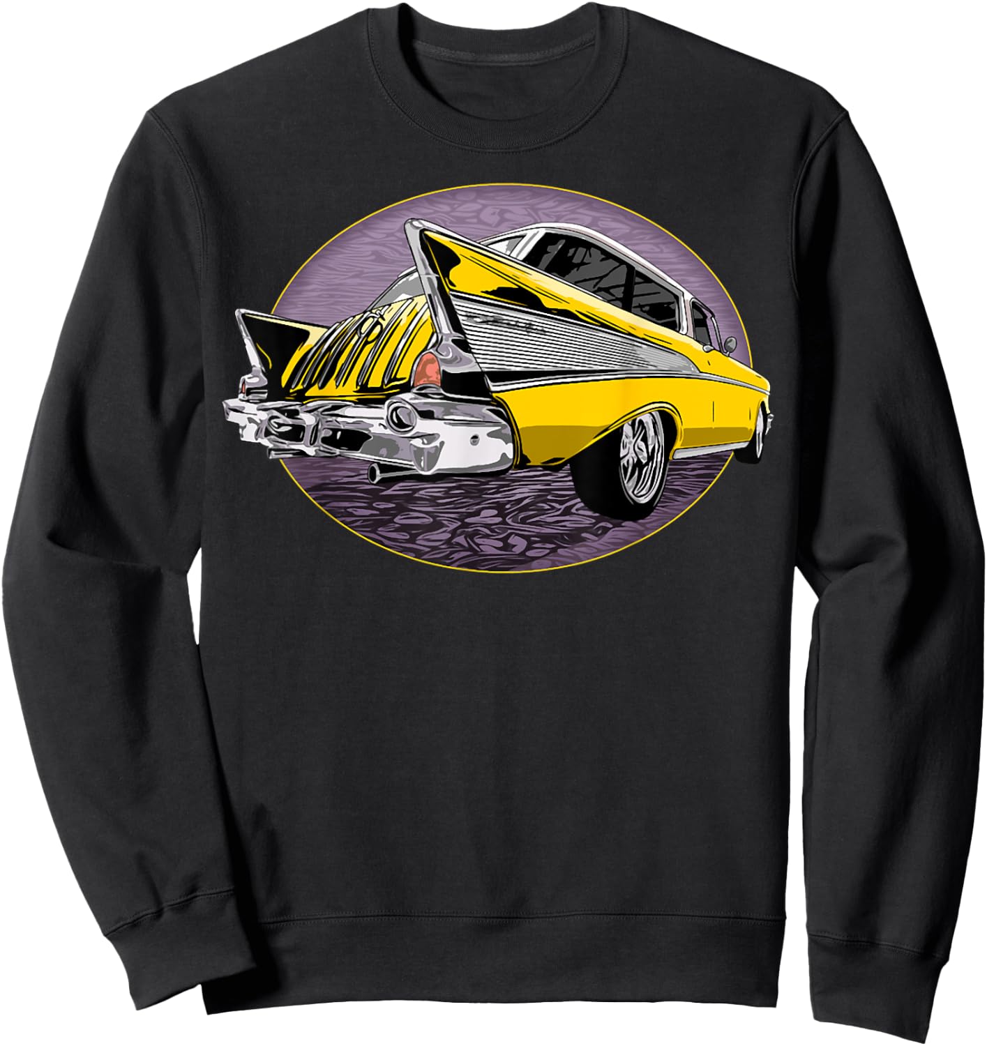 57 Chevys Truck Yellow Vintage Cars Sweatshirt - Sweatshirt | Black