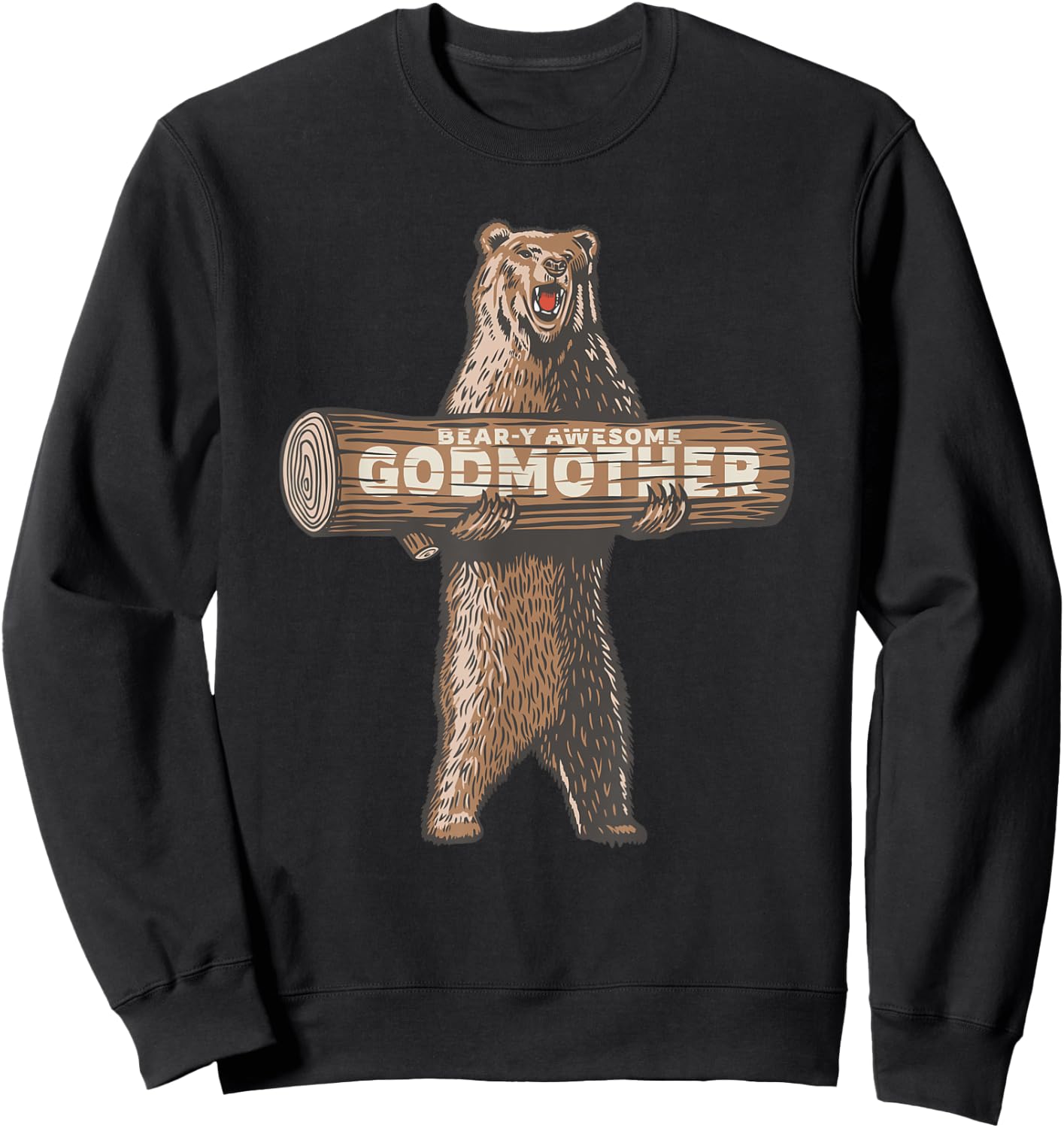 Awesome Godmother Funny Saying Sweatshirt - Sweatshirt | Black