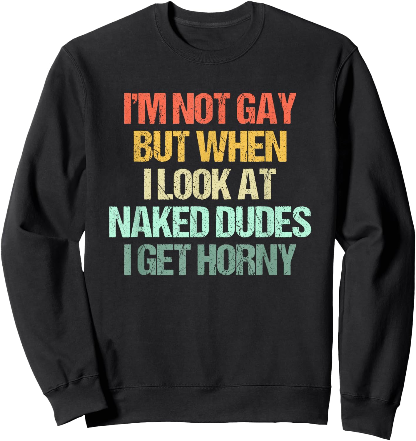 I'm Not Gay But When I Look At Naked Dudes I Get Horny Sweatshirt - Sweatshirt | Black