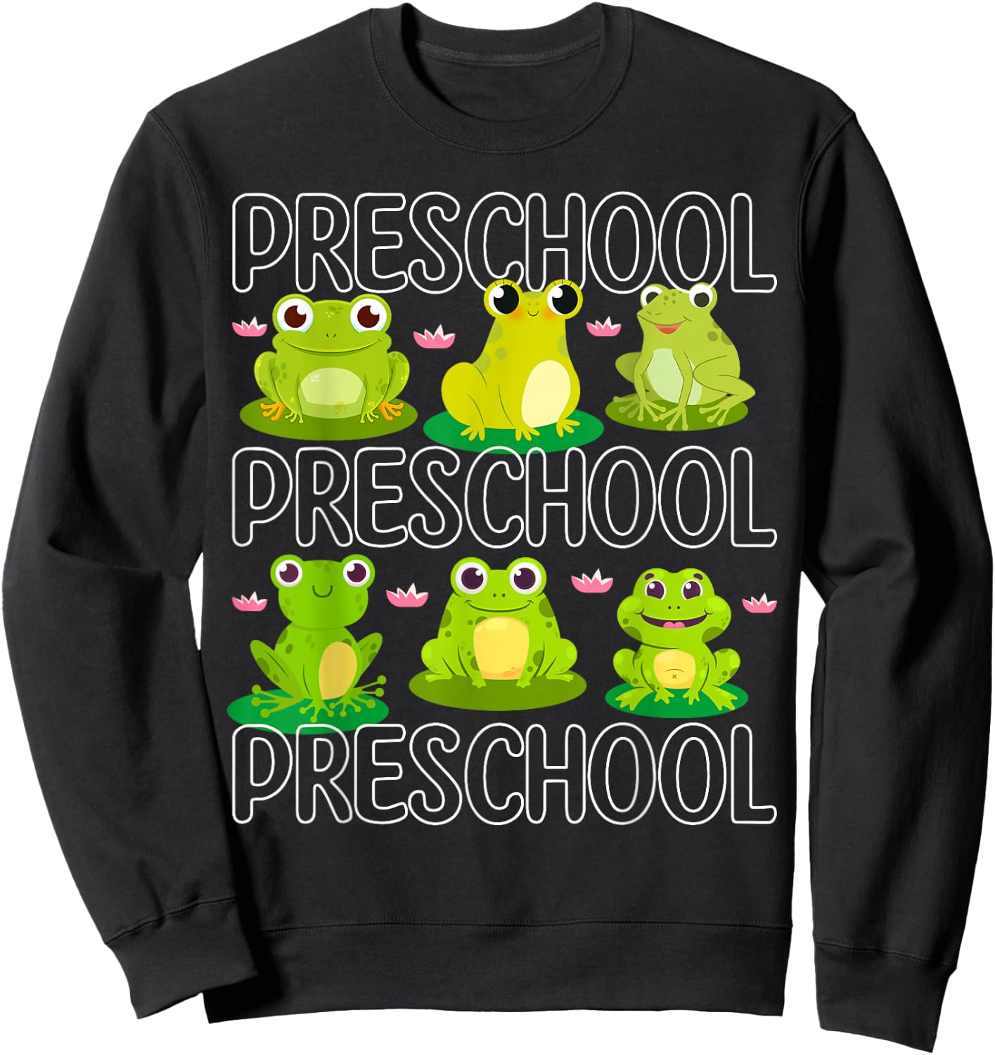 Preschool Teacher Frog Animal Lover Teaching Pre School Sweatshirt - Sweatshirt | Black