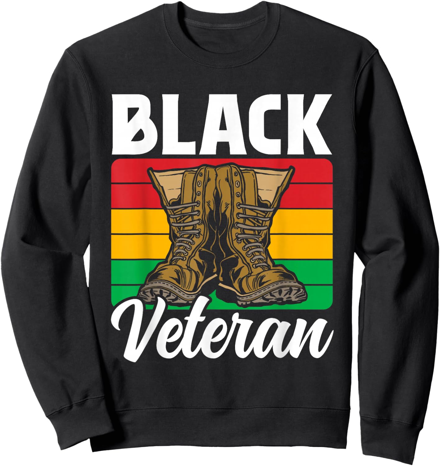 Black Veteran Soldier Military African American Us Usa Sweatshirt - Sweatshirt | Black