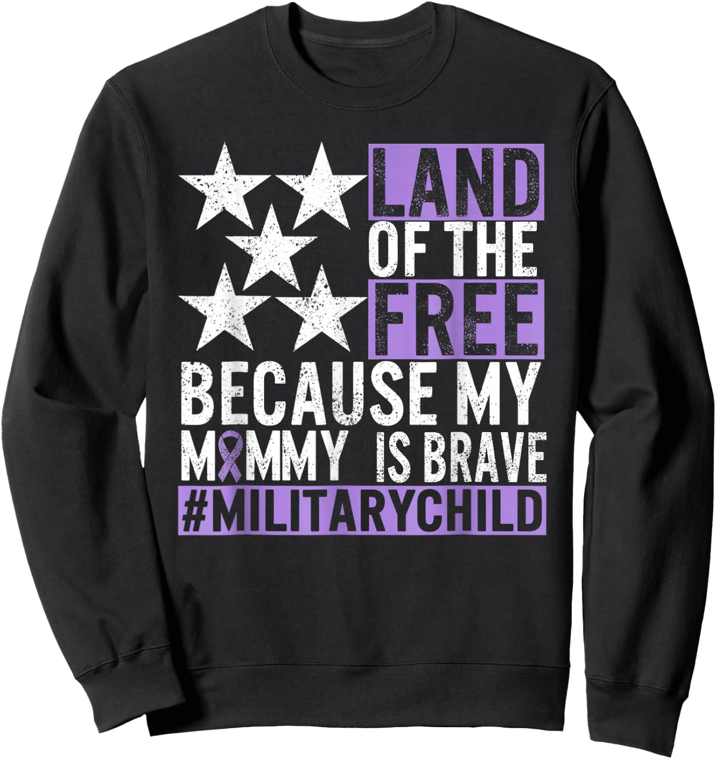 Military Kids Purple Up, Military Child Month, Mom My Mommy Sweatshirt - Sweatshirt | Black