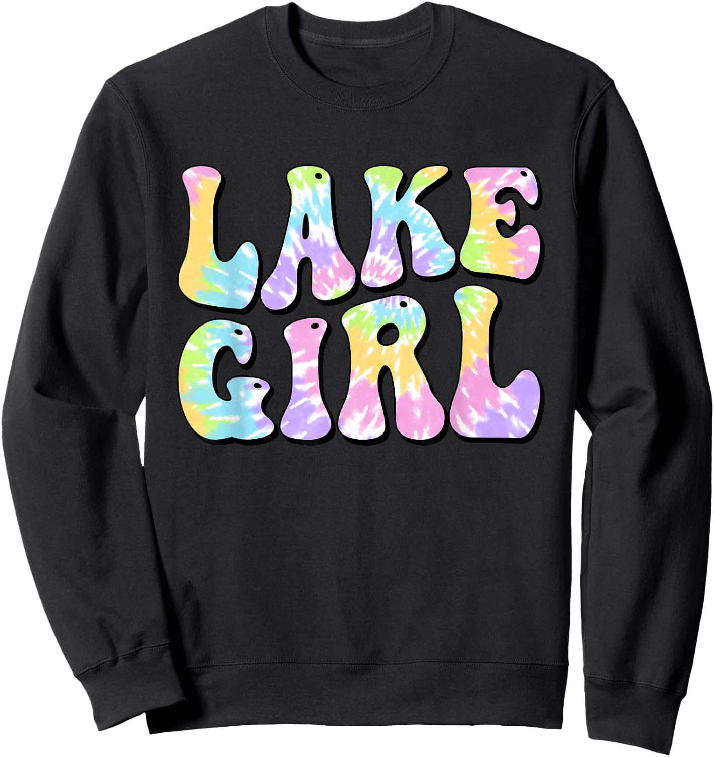 Lake Girl Fun Fishing Boating Sailing Women Girl Kids Sweatshirt - Sweatshirt | Black