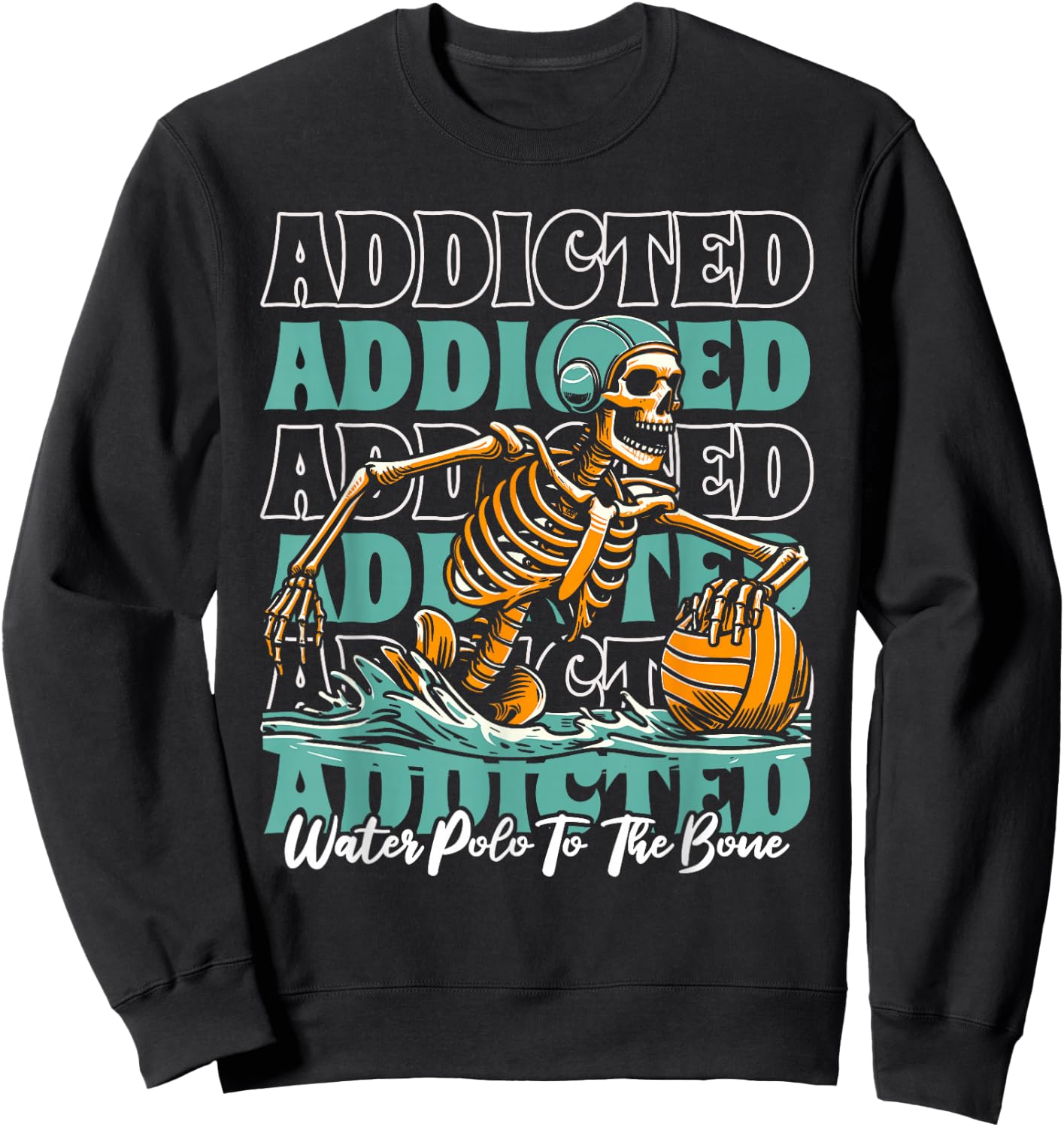 Player Skeleton - Waterpolo Sport Water Polo Sweatshirt - Sweatshirt | Black