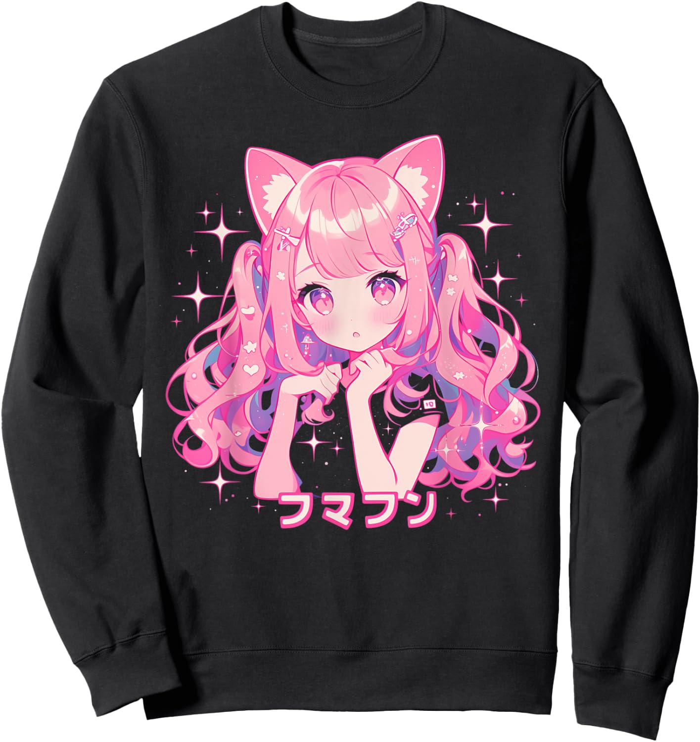 Goth Grunge Demon Anime Girl Waifu Horror Alt Aesthetic Sweatshirt - Sweatshirt | Black