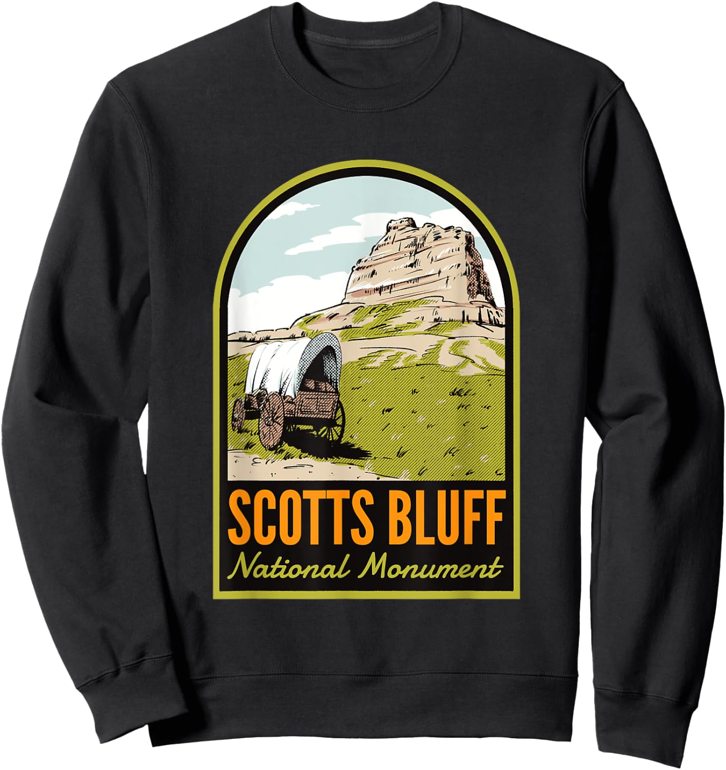 Scotts Bluff National Monument Nebraska Sweatshirt - Sweatshirt | Black