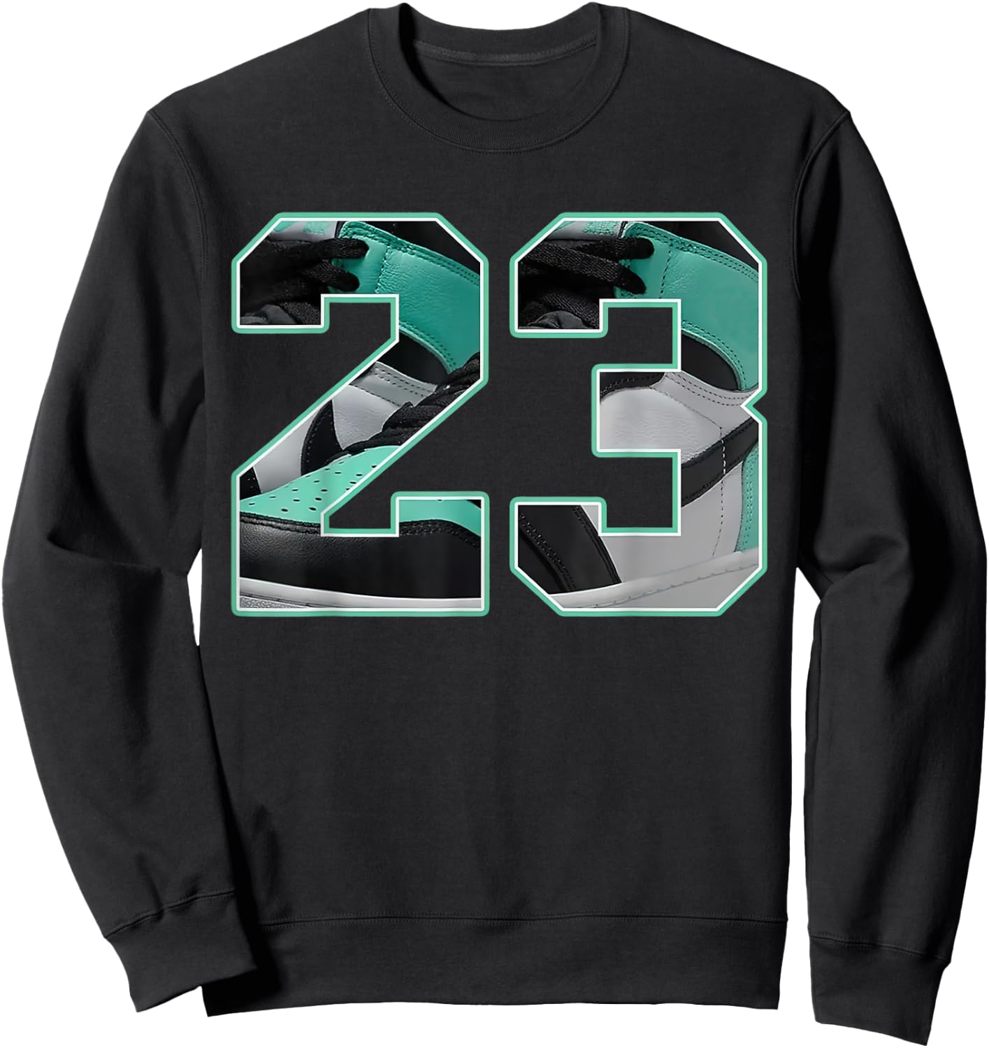 Number 23 Black Green Glow 3s Loser Lover Matching Sweatshirt - Sweatshirt | Black
