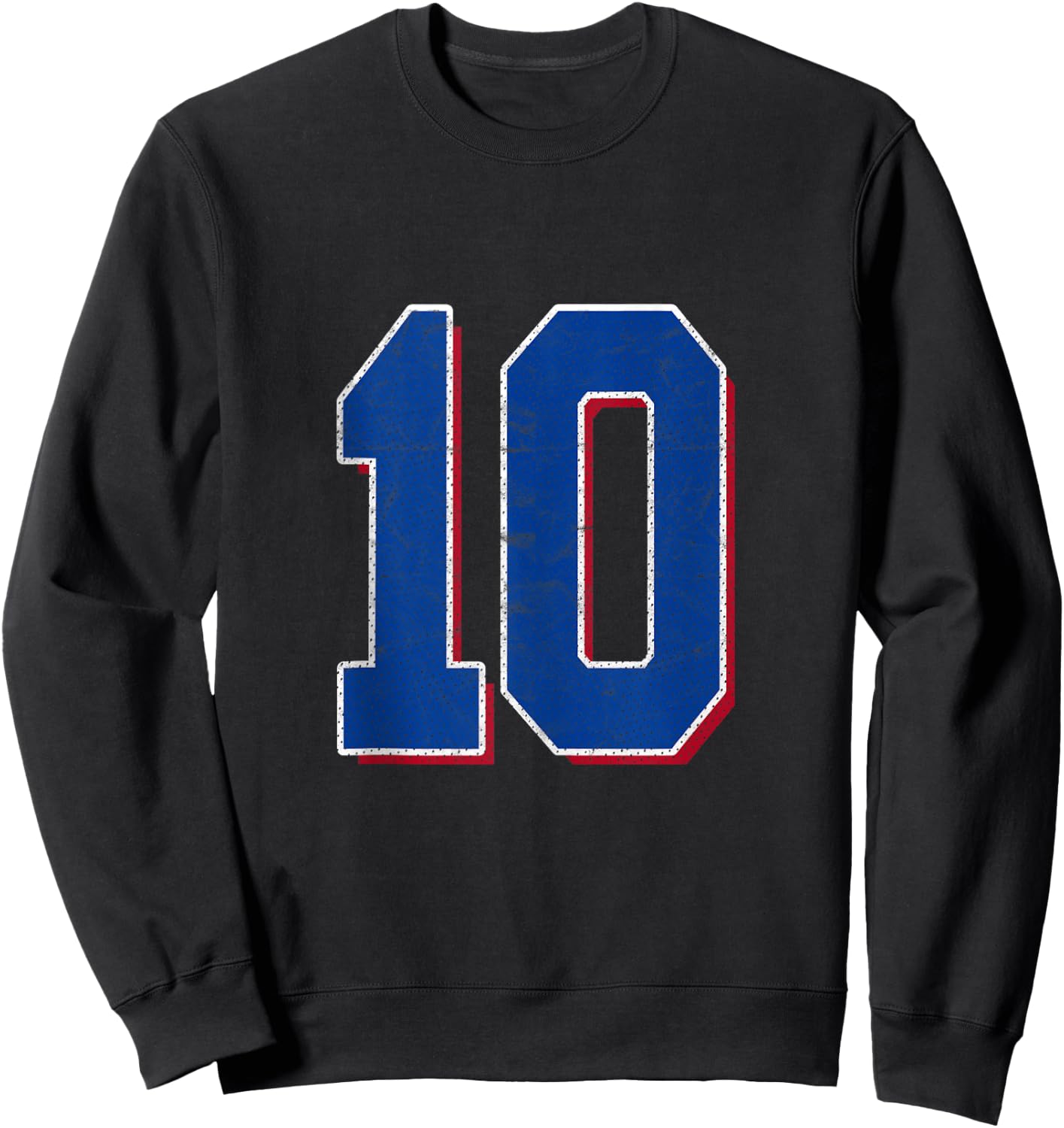 Number 10 Numbered Uniform Sports Team Jersey 10th Birthday Sweatshirt - Sweatshirt | Black