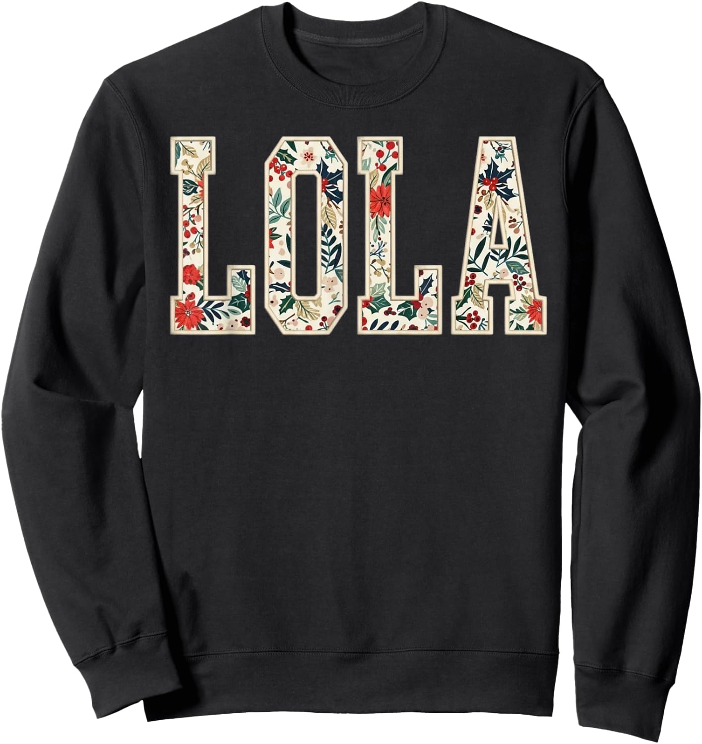 Lola Floral Flower Pinay Filipino Philippines Grandma Lola Sweatshirt - Sweatshirt | Black
