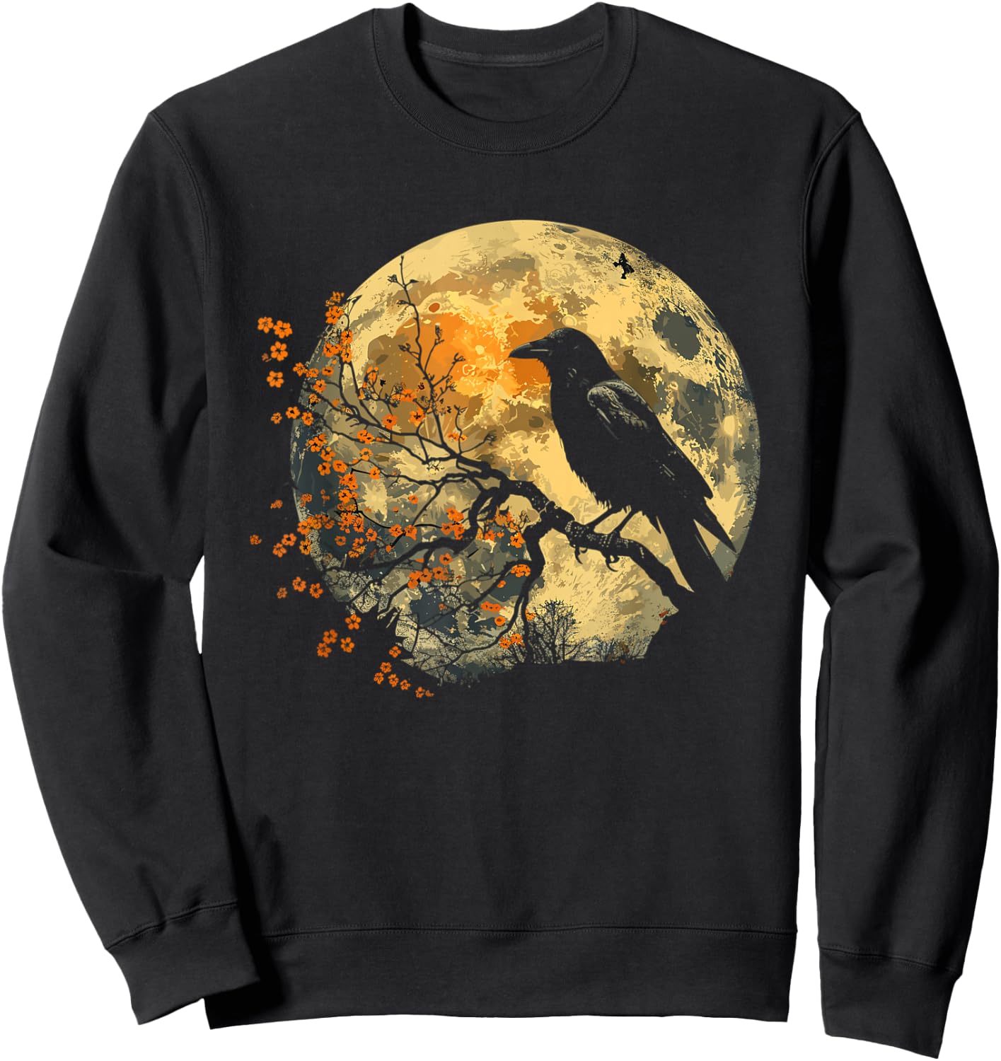 Raven Moon Crow Nature Sweatshirt - Sweatshirt | Black