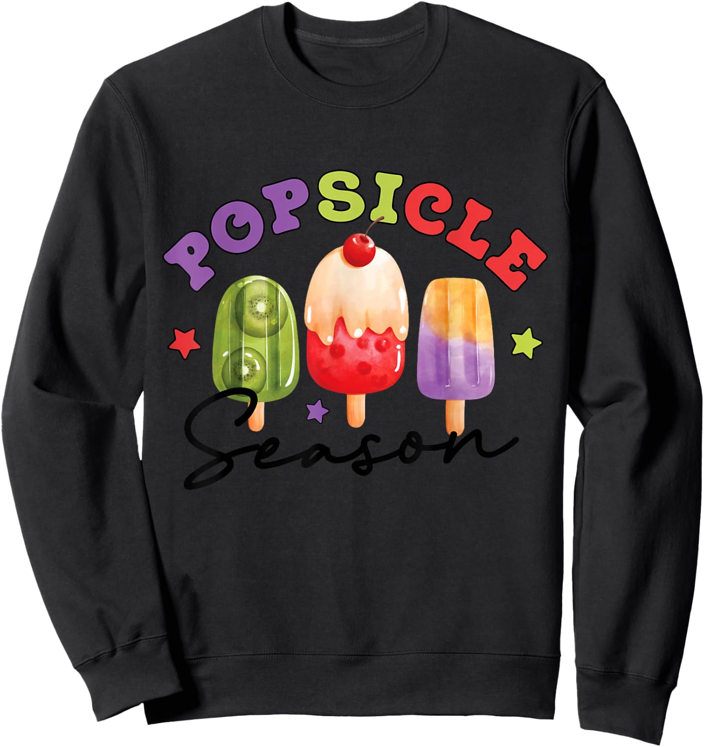 Funny Popsicle Season Summer Ice Cream Boys Girls Kids Sweatshirt - Sweatshirt | Black