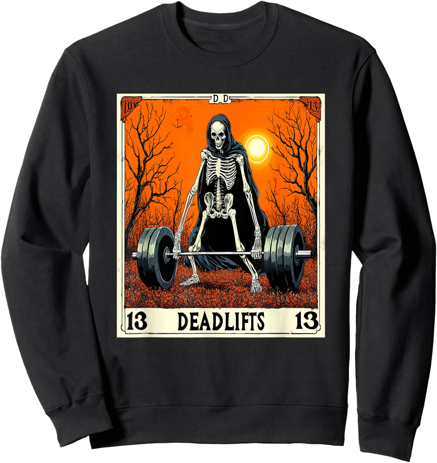 Lift of Death Tarot Deadlifts Gym Reaper's Workout 09Q36N Sweatshirt - Sweatshirt | Black
