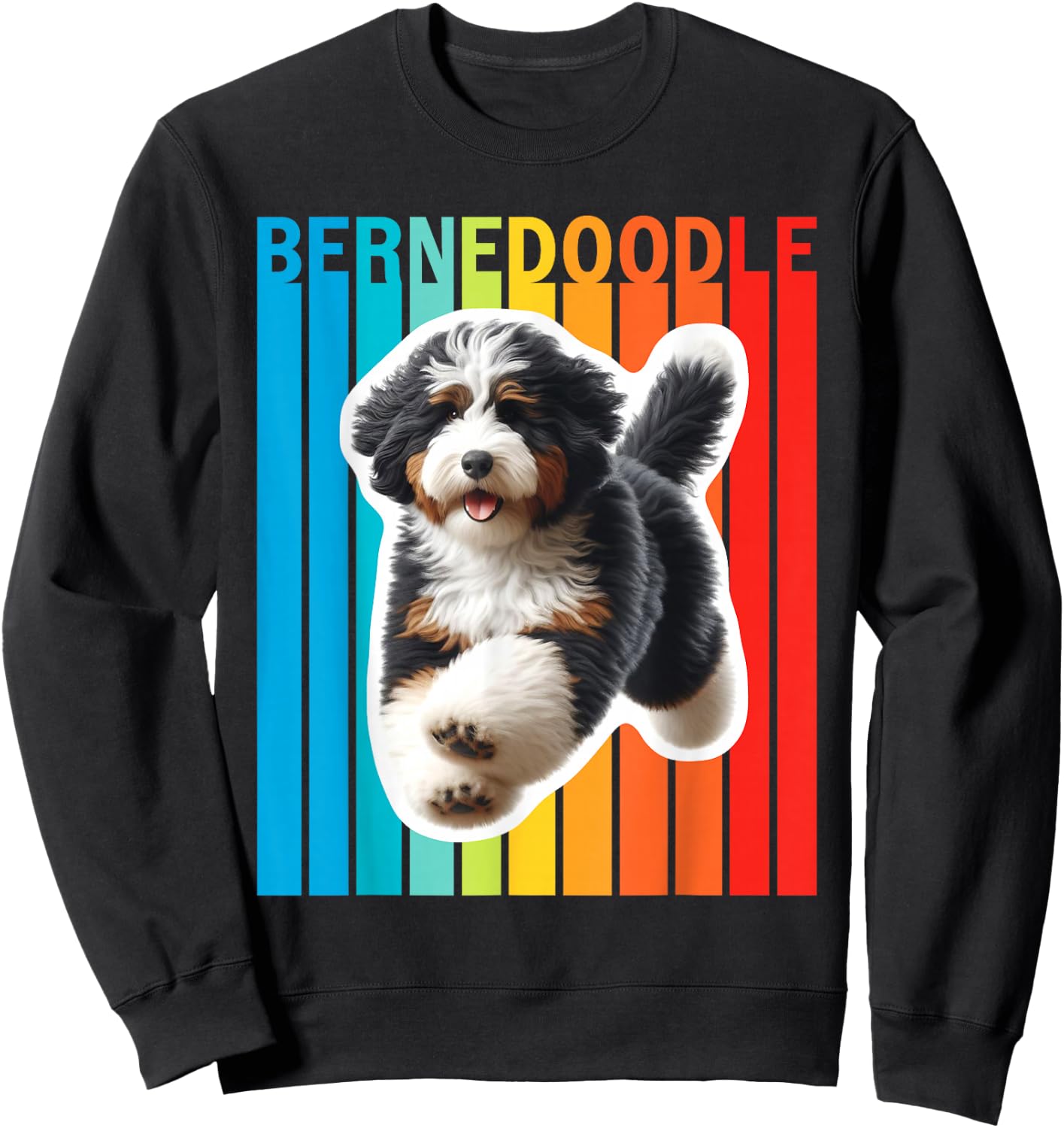 Colorful Bernedoodle Sweatshirt - Sweatshirt | Black