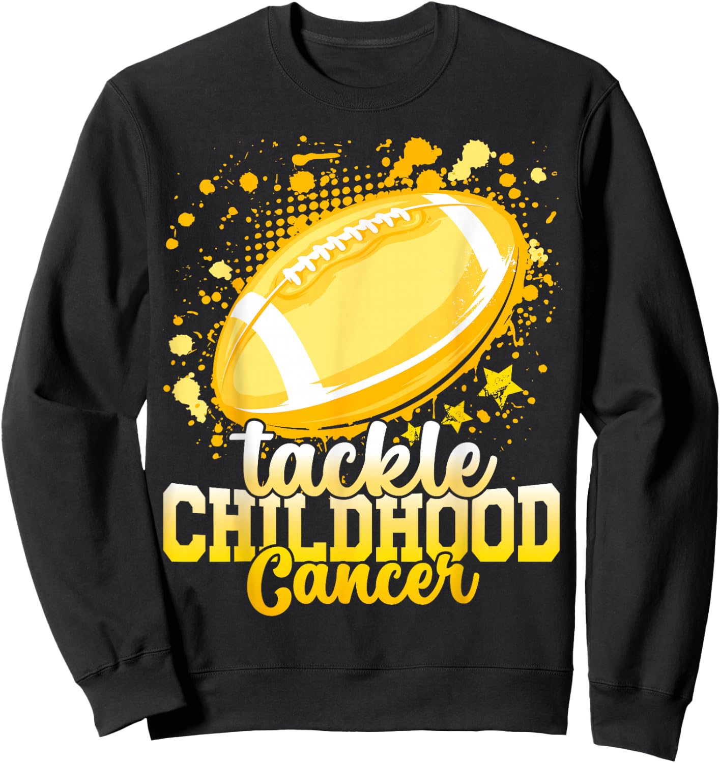 Tackle Childhood cancer football childhood cancer awareness Sweatshirt - Sweatshirt | Black