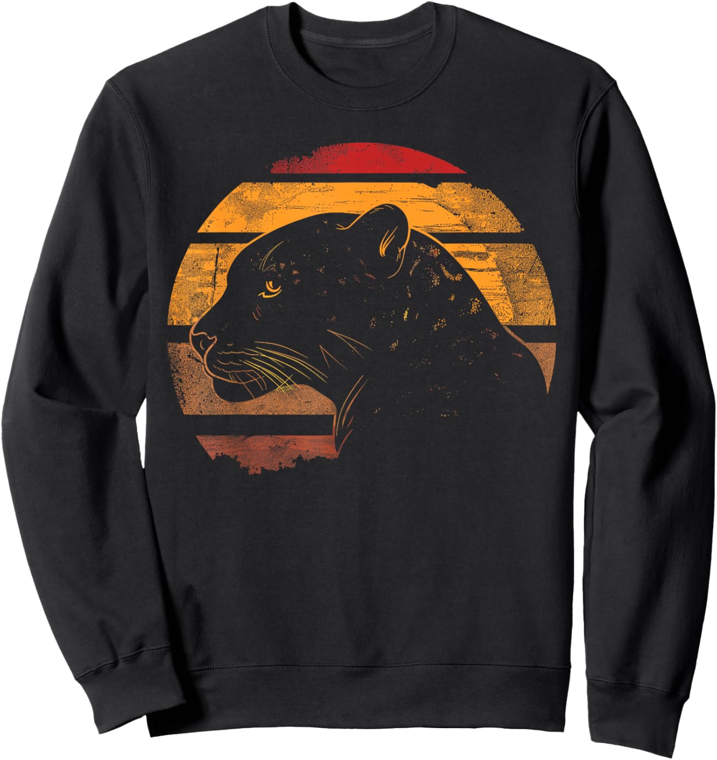 Jaguar Retro Vintage 80s Style Jaguar Wild Animals Lover Sweatshirt - Sweatshirt | Black