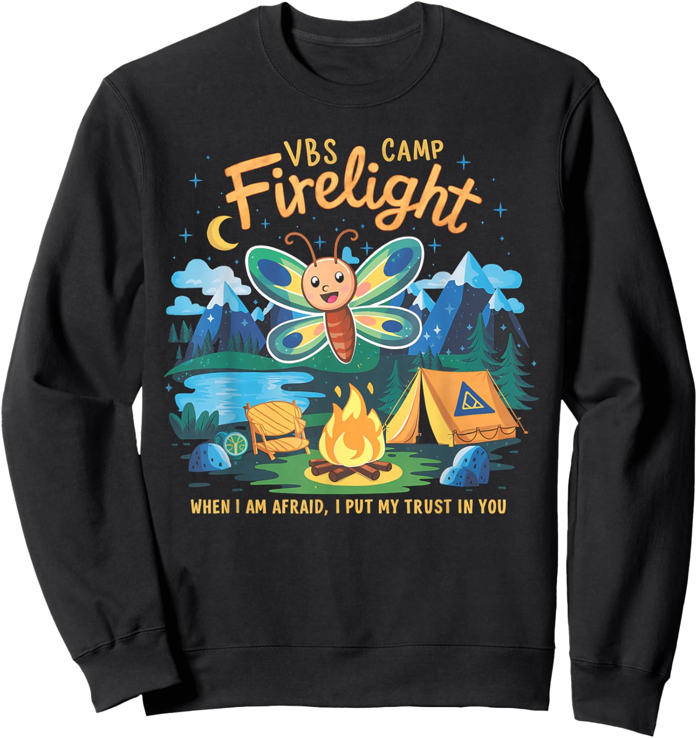 Camp Firelight VBS Camp Vacation Bible School Firework 2024 Sweatshirt - Sweatshirt | Black
