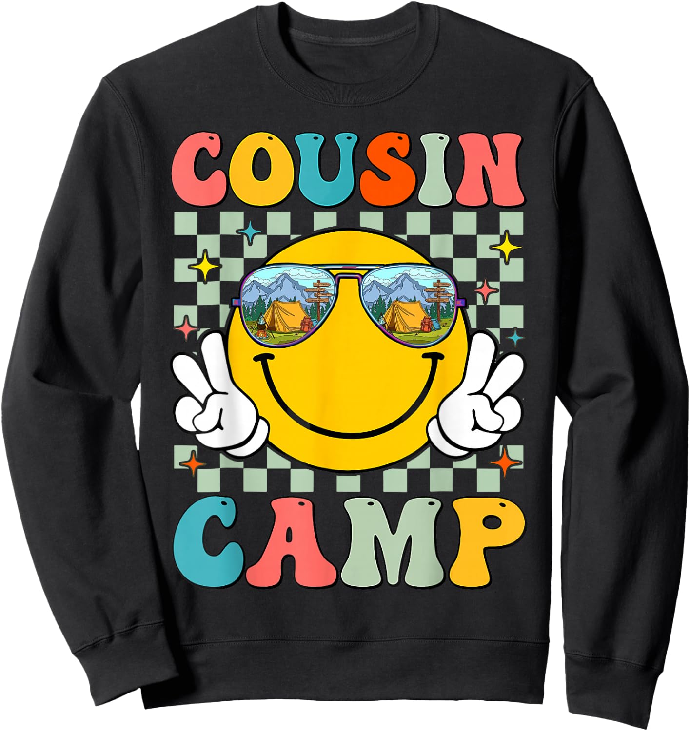 Cousin Camp Summer Travel Family Camping Vacation Sweatshirt - Sweatshirt | Black