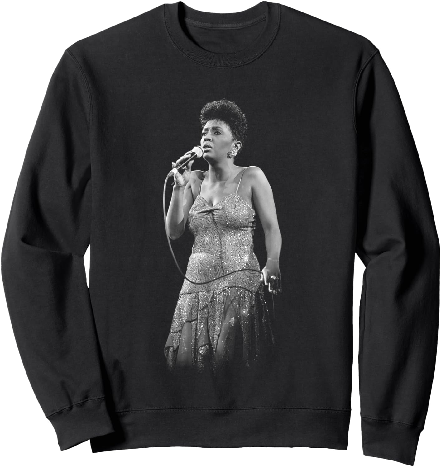 Anita Baker Live B&W By Stephen Wright Sweatshirt - Sweatshirt | Black