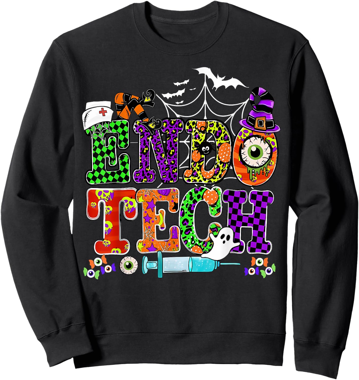 Endo Tech Halloween GI Gastroenterology Nurse Colonoscopy Sweatshirt - Sweatshirt | Black