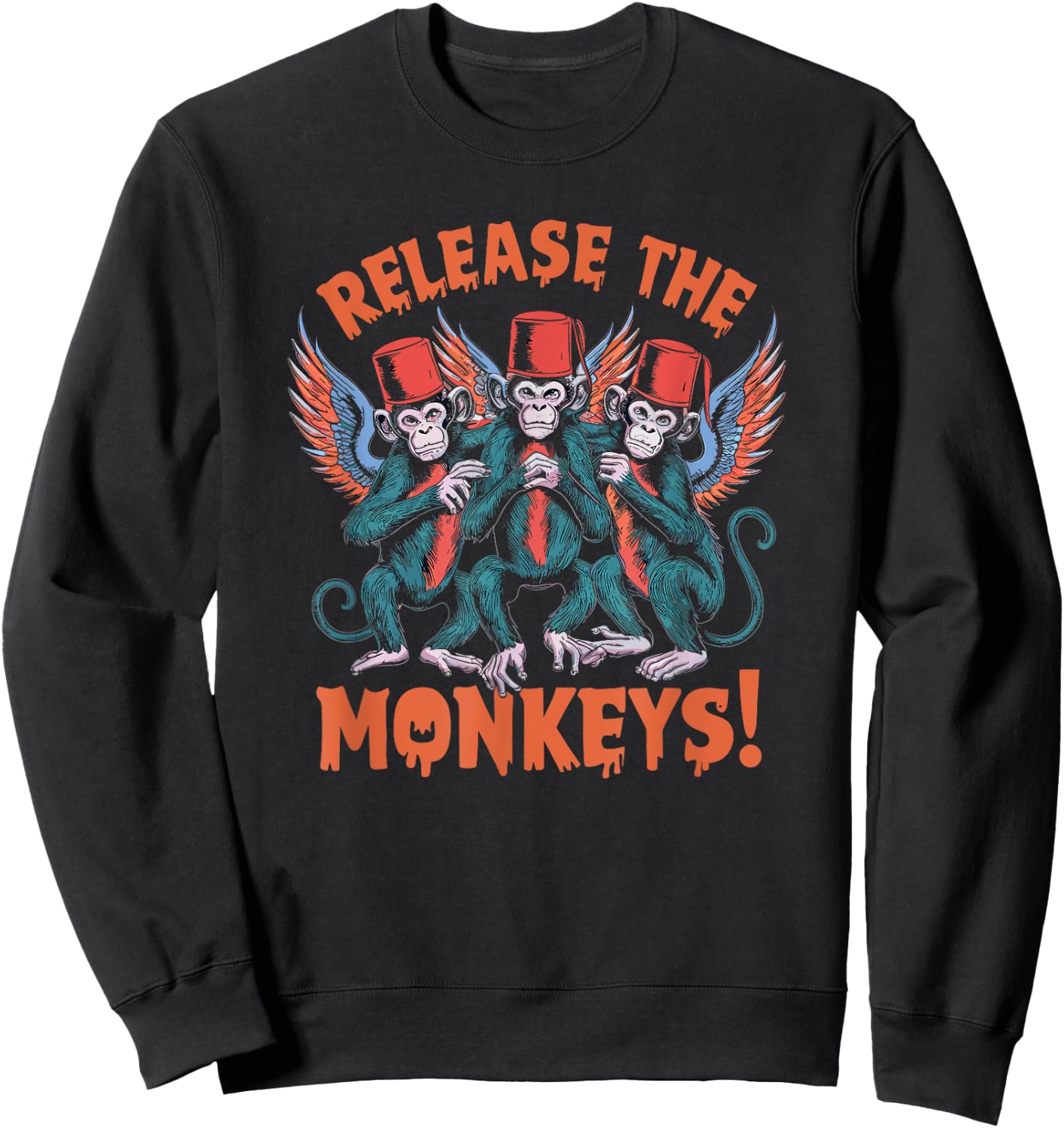 Release The Monkeys, Flying Monkeys Halloween Sweatshirt - Sweatshirt | Black