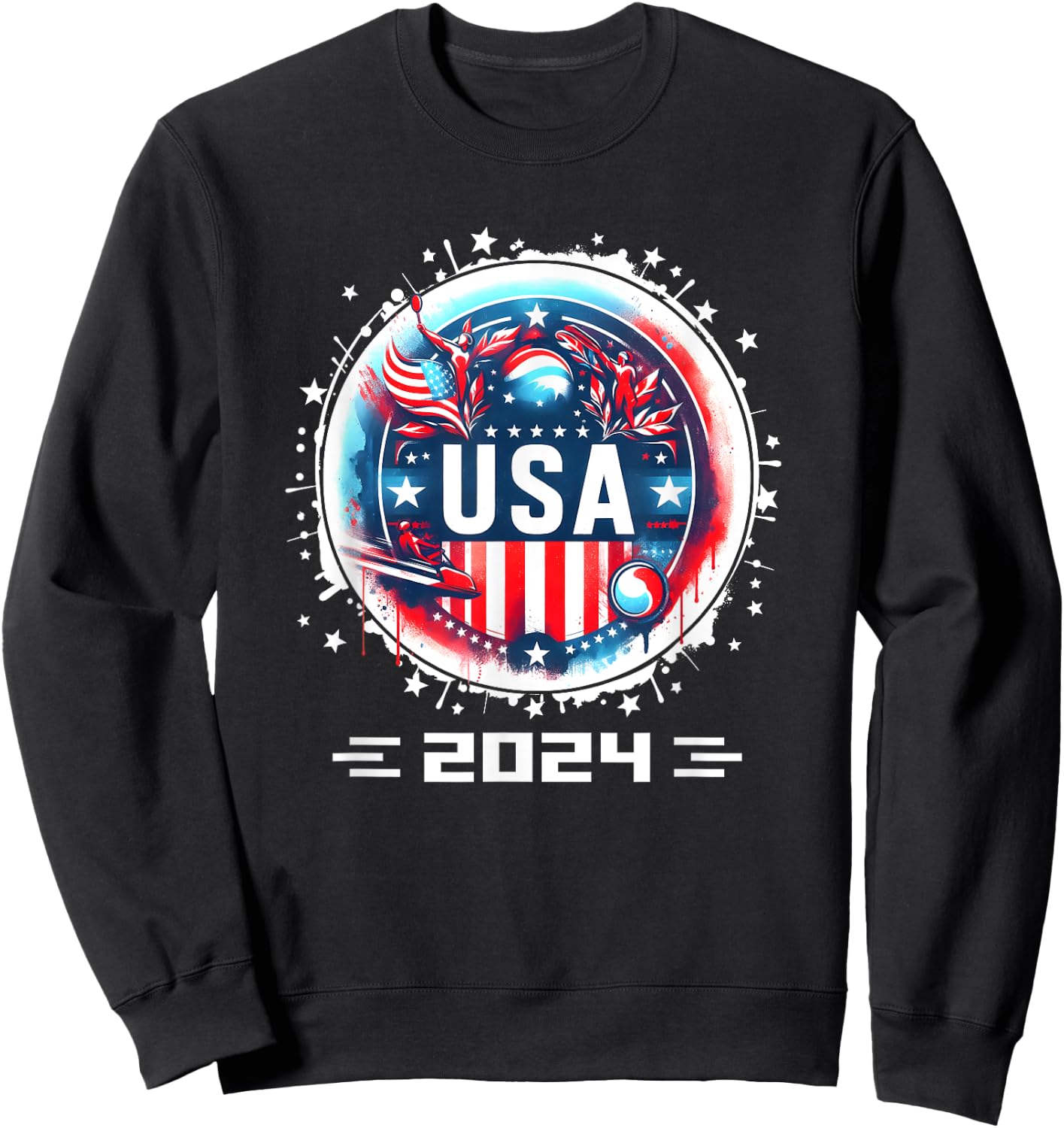 USA 2024 Go United States Sport USA Team 2024 USA Sweatshirt - Sweatshirt | Black