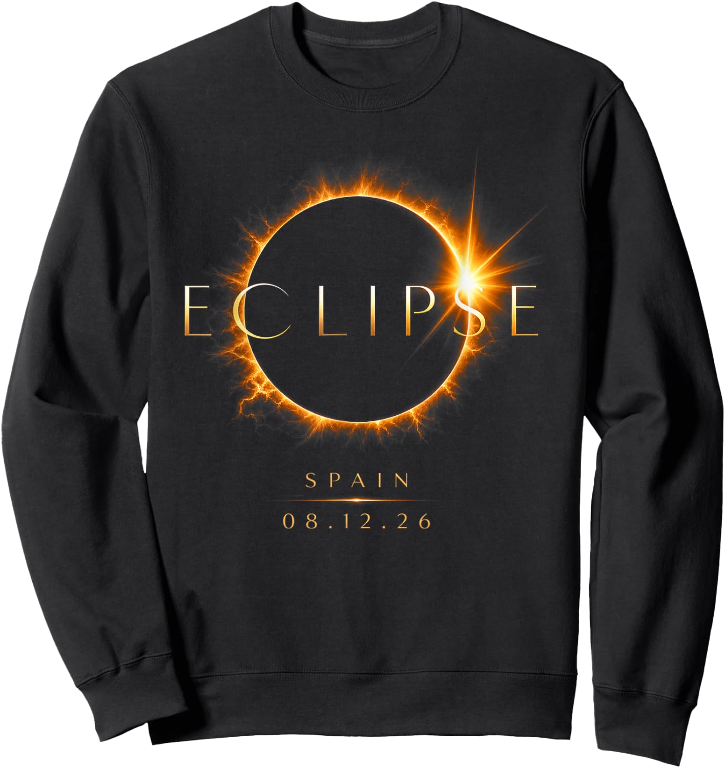 Solar Eclipse Spain 2026 Shirt 08 12 26 Total Eclipse Spain Sweatshirt - Sweatshirt | Black