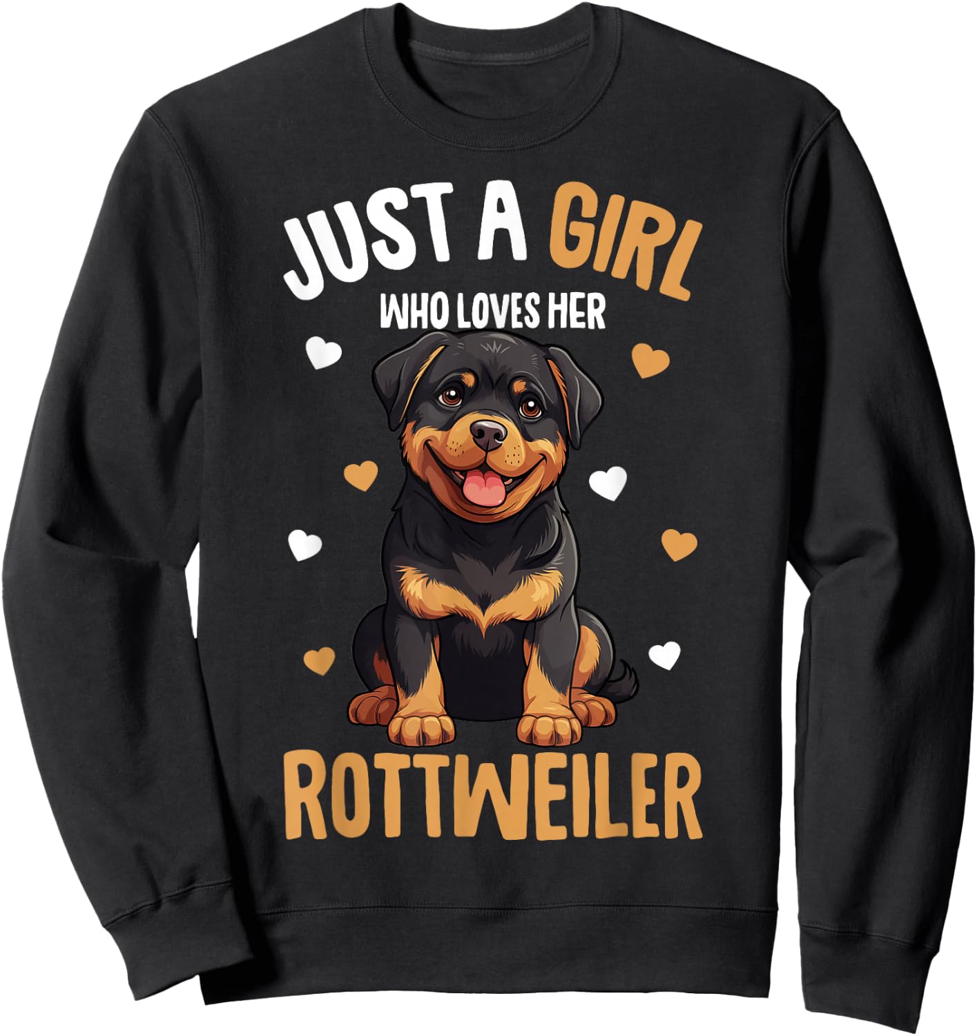 Just a Girl who Loves her Rottweiler Dog Kids Sweatshirt - Sweatshirt | Black