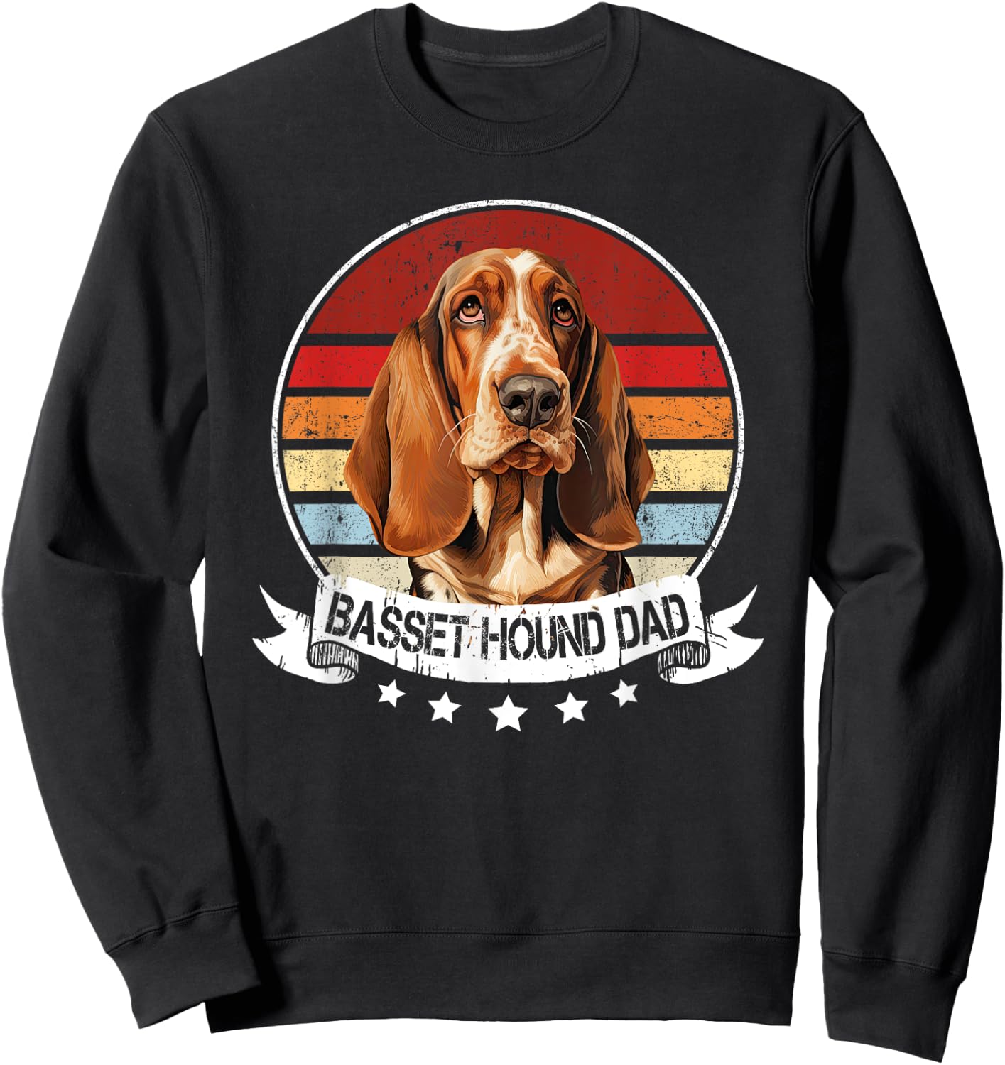 Best Dog Dad Ever Basset Hound Lovers Women Sweatshirt - Sweatshirt | Black
