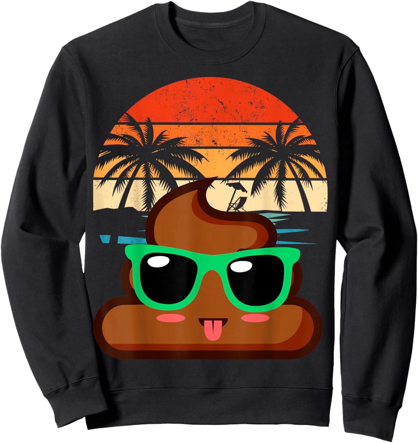Cute POOP EMOTICON party Birthday Poo for Kids , Small, Black Sweatshirt - Sweatshirt | Black