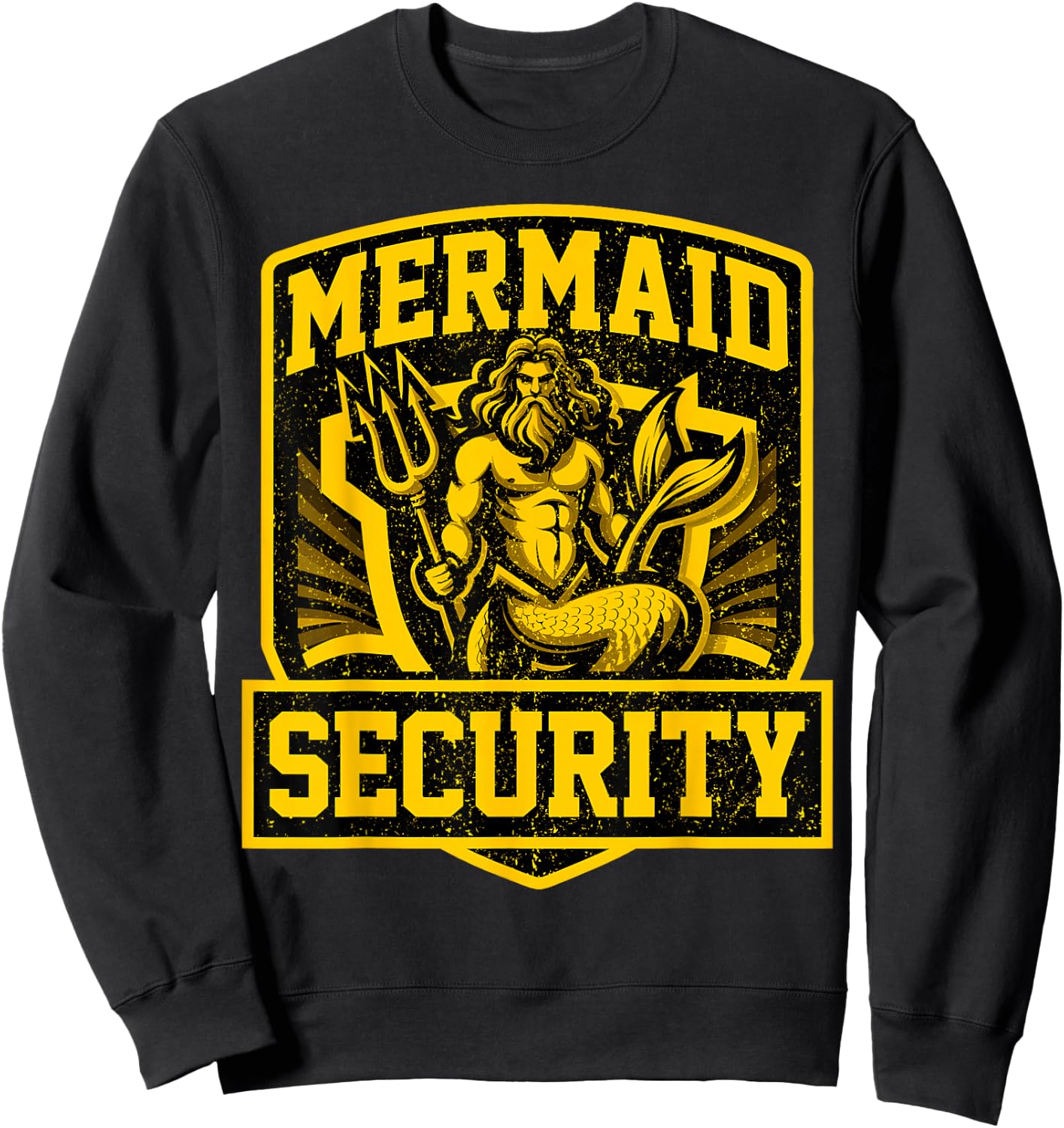 Dad Swimming Father Swimmer I Mermaid Security I Swim Sweatshirt - Sweatshirt | Black