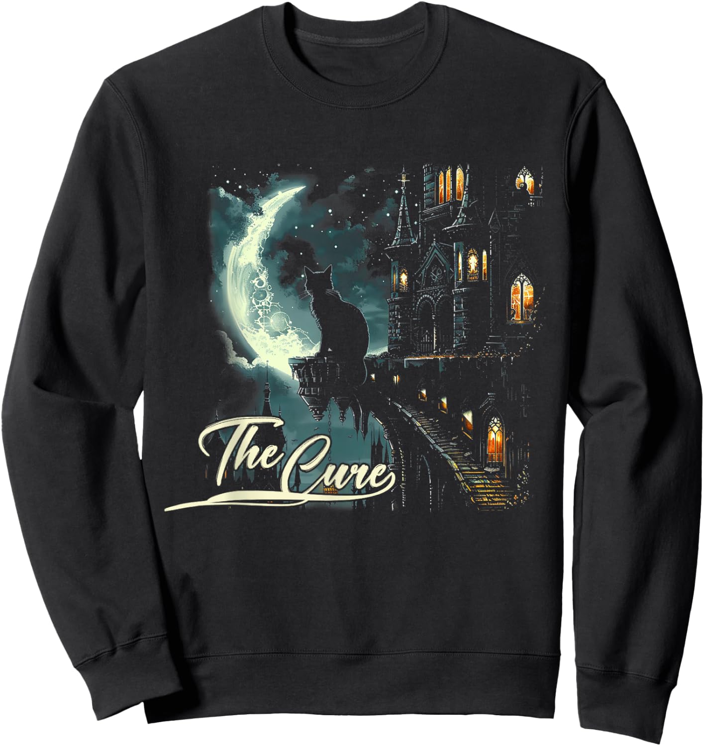 Cures Graphic Art Musician Funny Animal Cat Apparel Lovers Sweatshirt - Sweatshirt | Black