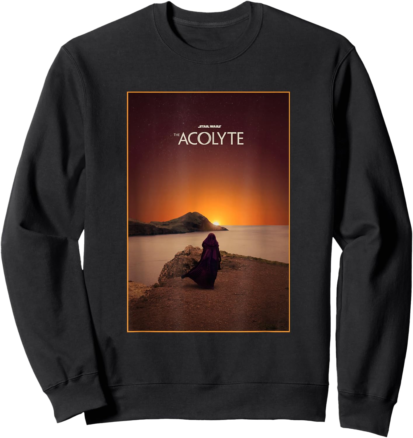 Star Wars The Acolyte Fading Sunset Landscape Title Poster Sweatshirt - Sweatshirt | Black