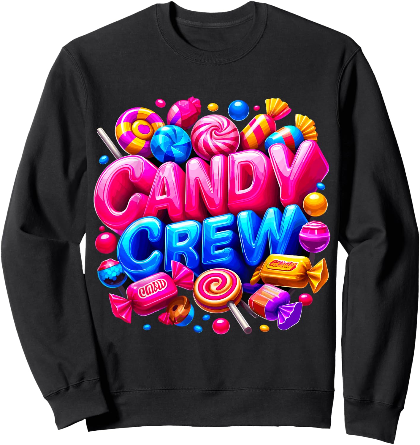 Candy Crew Halloween Party Trick or Treat Christmas Sweatshirt - Sweatshirt | Black