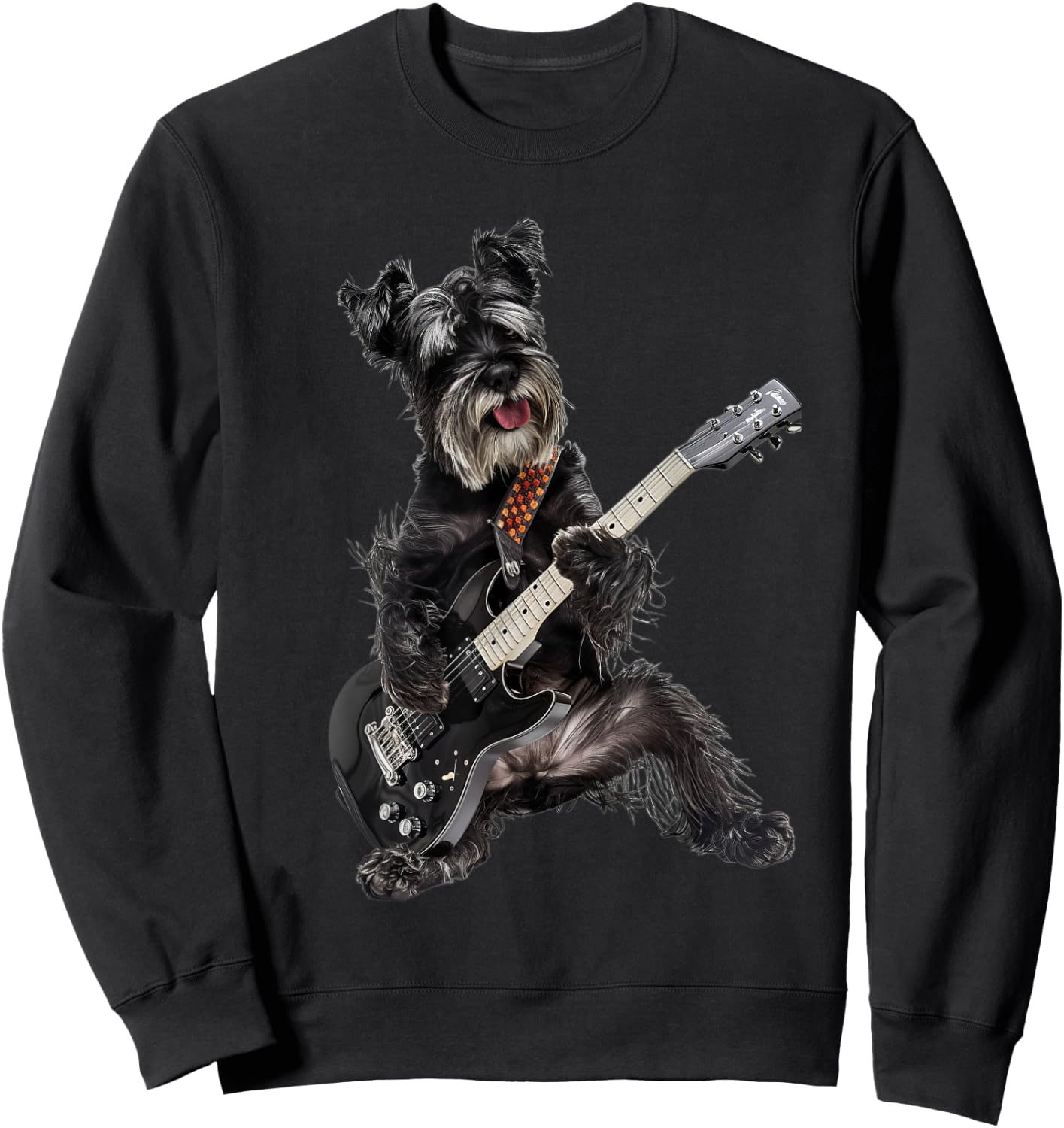 Miniature Schnauzer Guitar Sweatshirt - Sweatshirt | Black