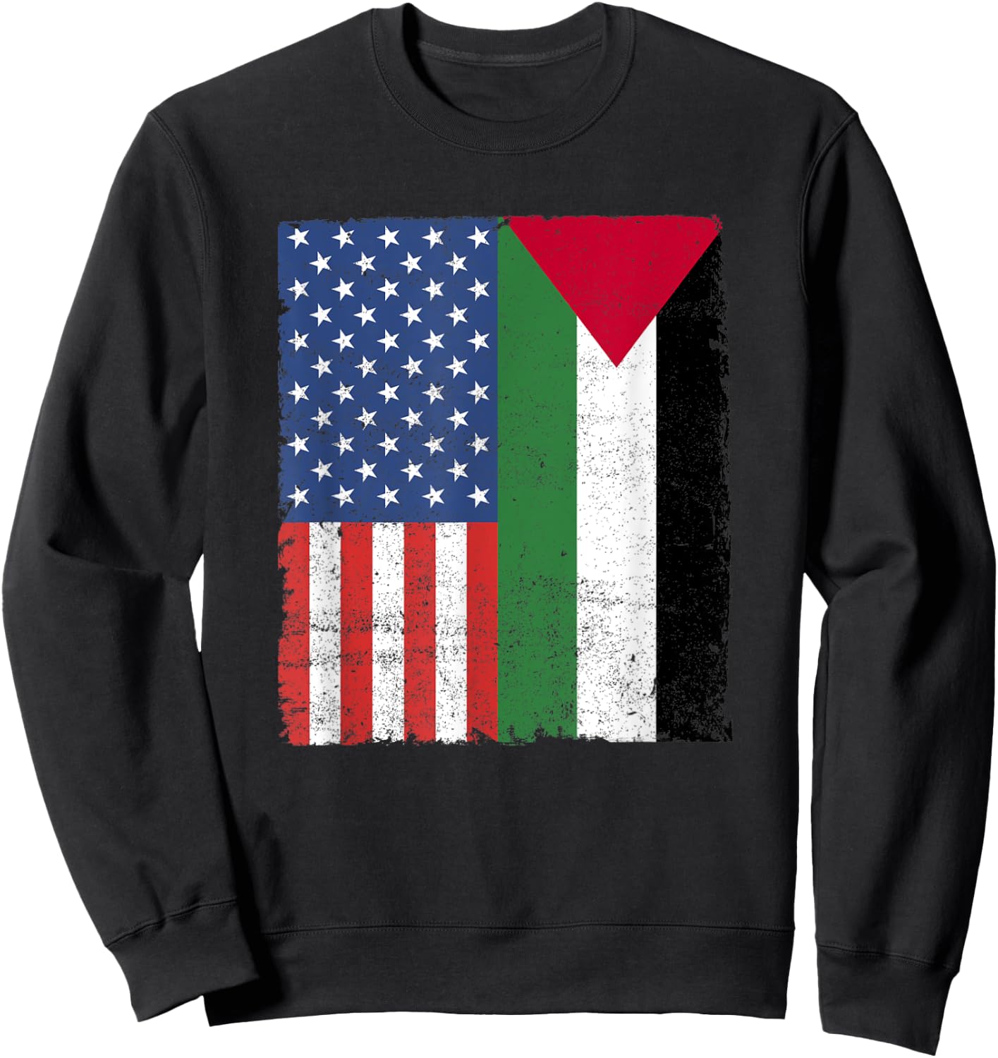Palestinian American Flag Free Palestine Free Gaza Palestine Sweatshirt - Sweatshirt | Black