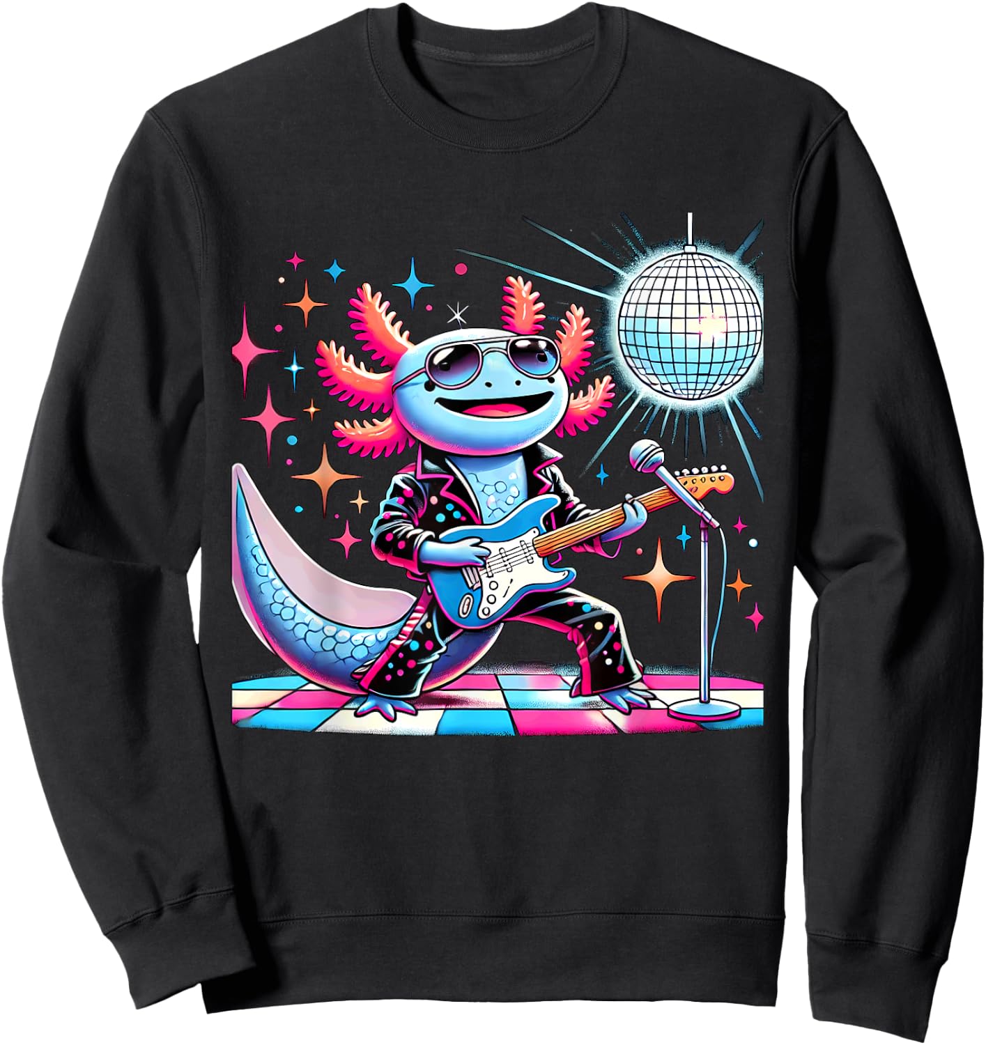 Aesthetic Axolotl Disco Sweatshirt - Sweatshirt | Black