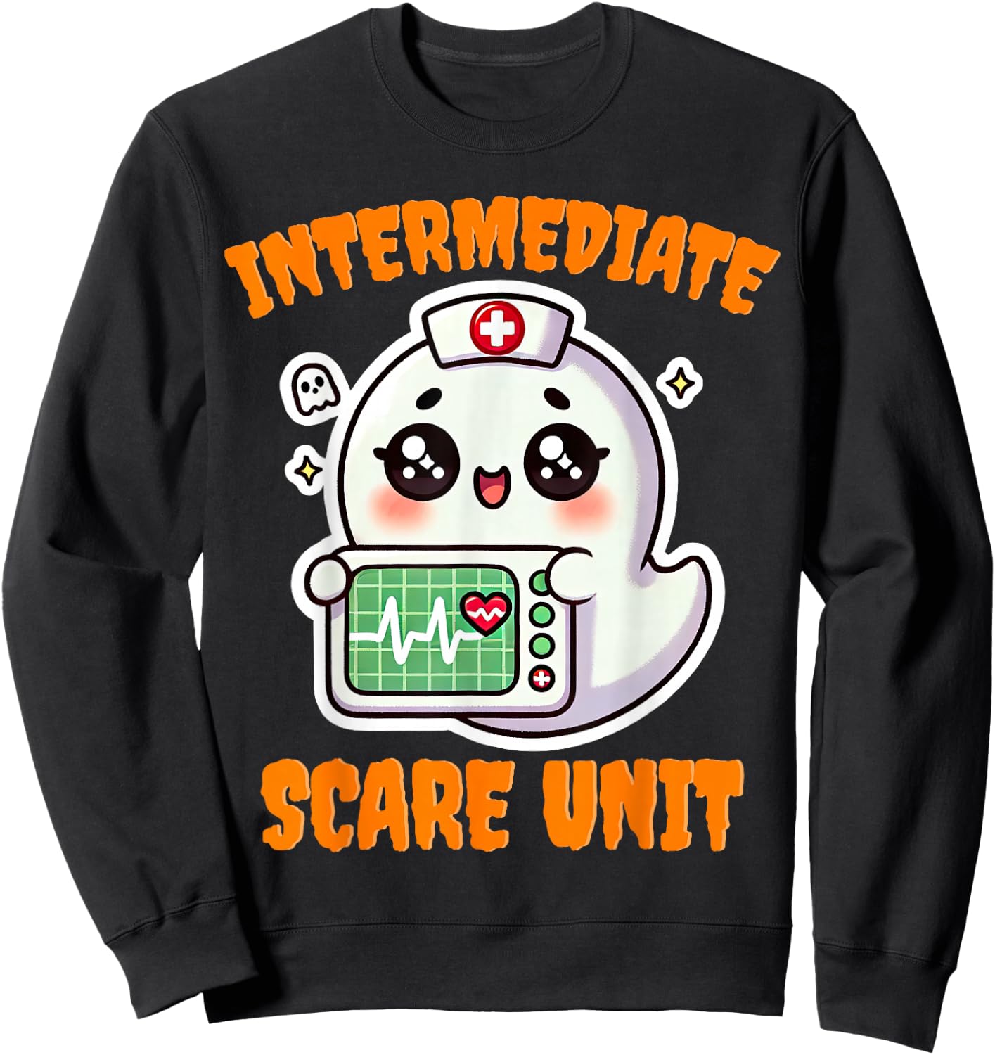 IMCU Intermediate Care Scare Unit Halloween Spooky Nurse Sweatshirt - Sweatshirt | Black