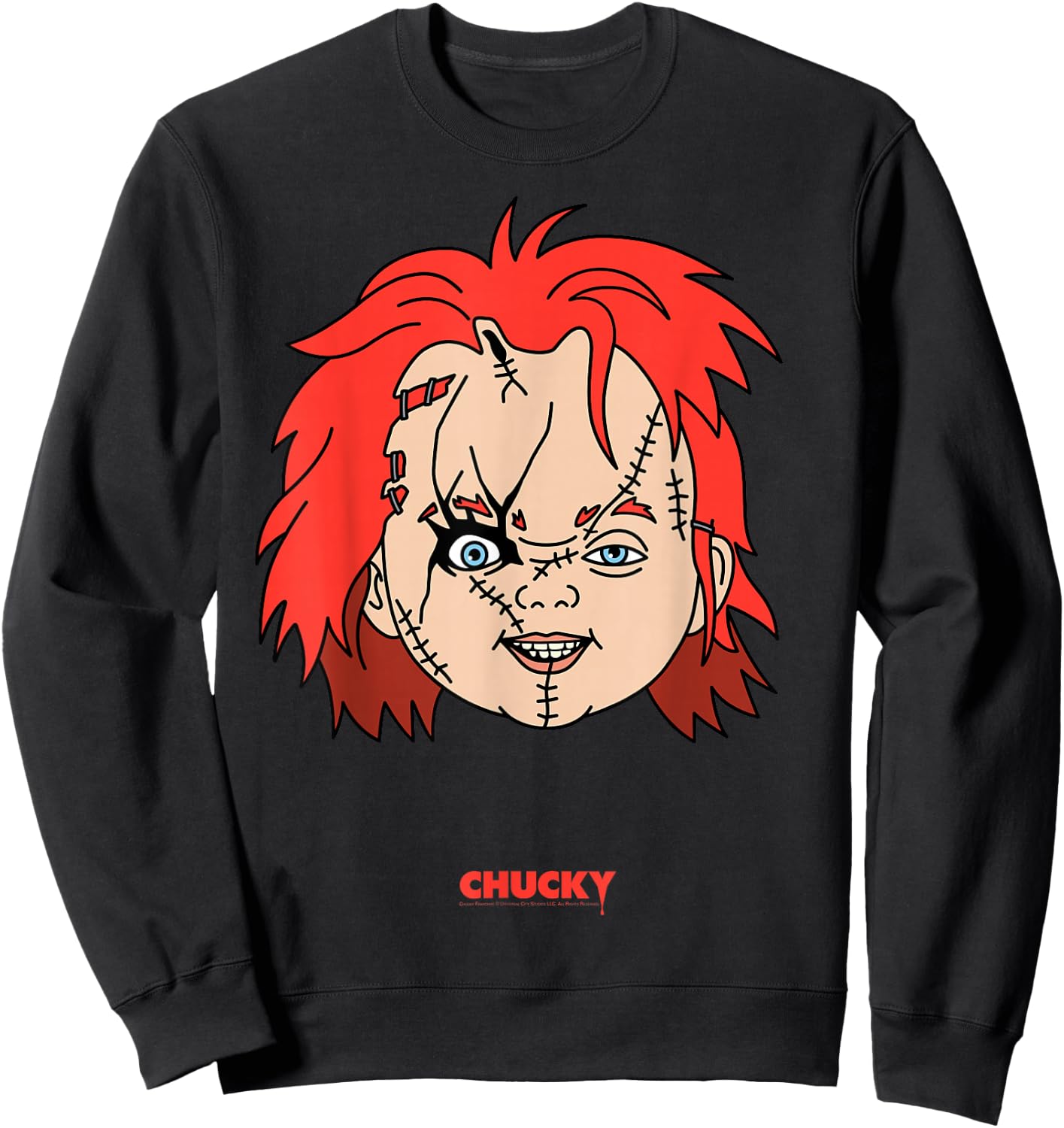 Chucky Big Face Portrait Sweatshirt - Sweatshirt | Black