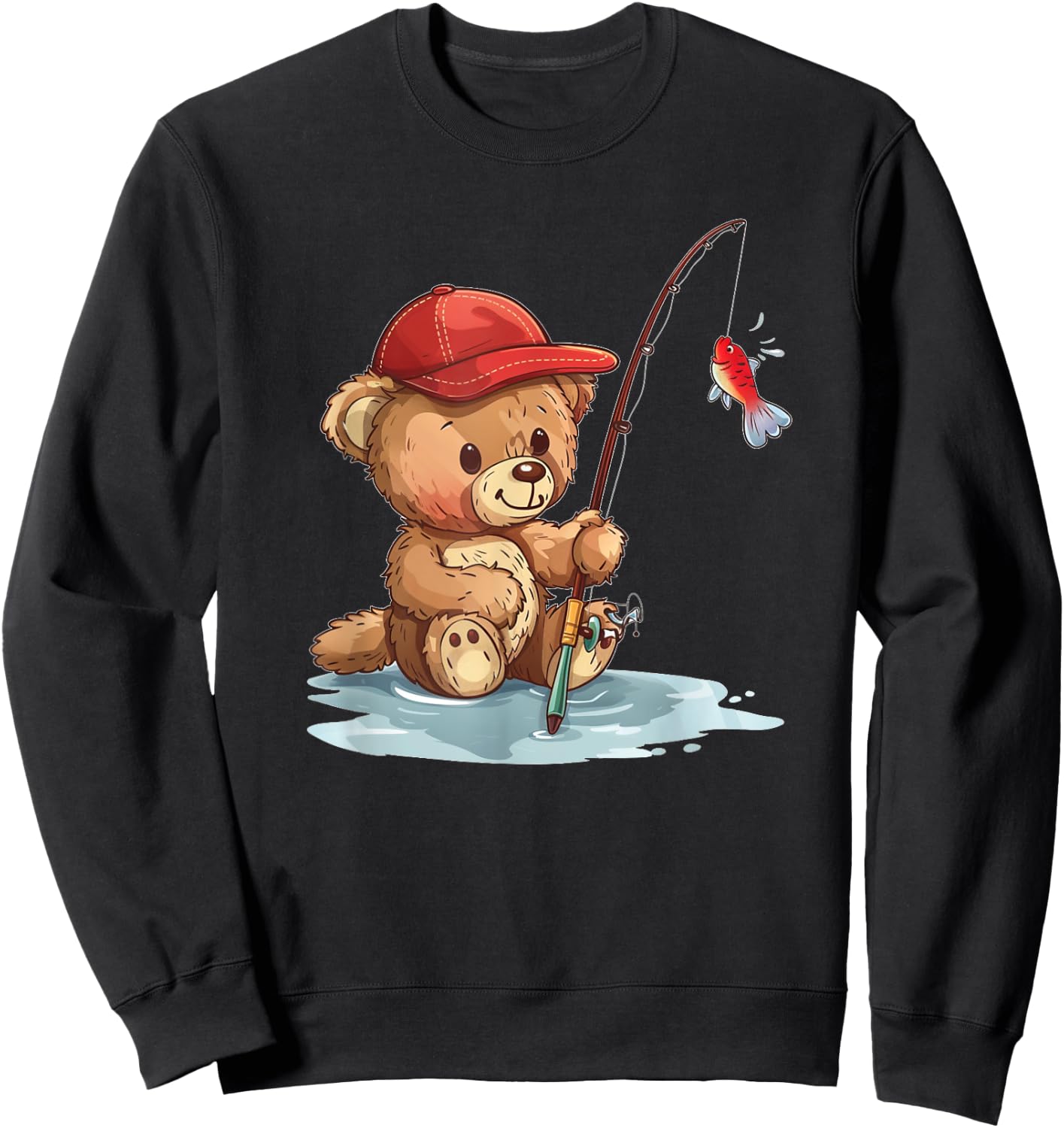 Pretty Fishing Costume for Teddy Bear Lovers Sweatshirt - Sweatshirt | Black
