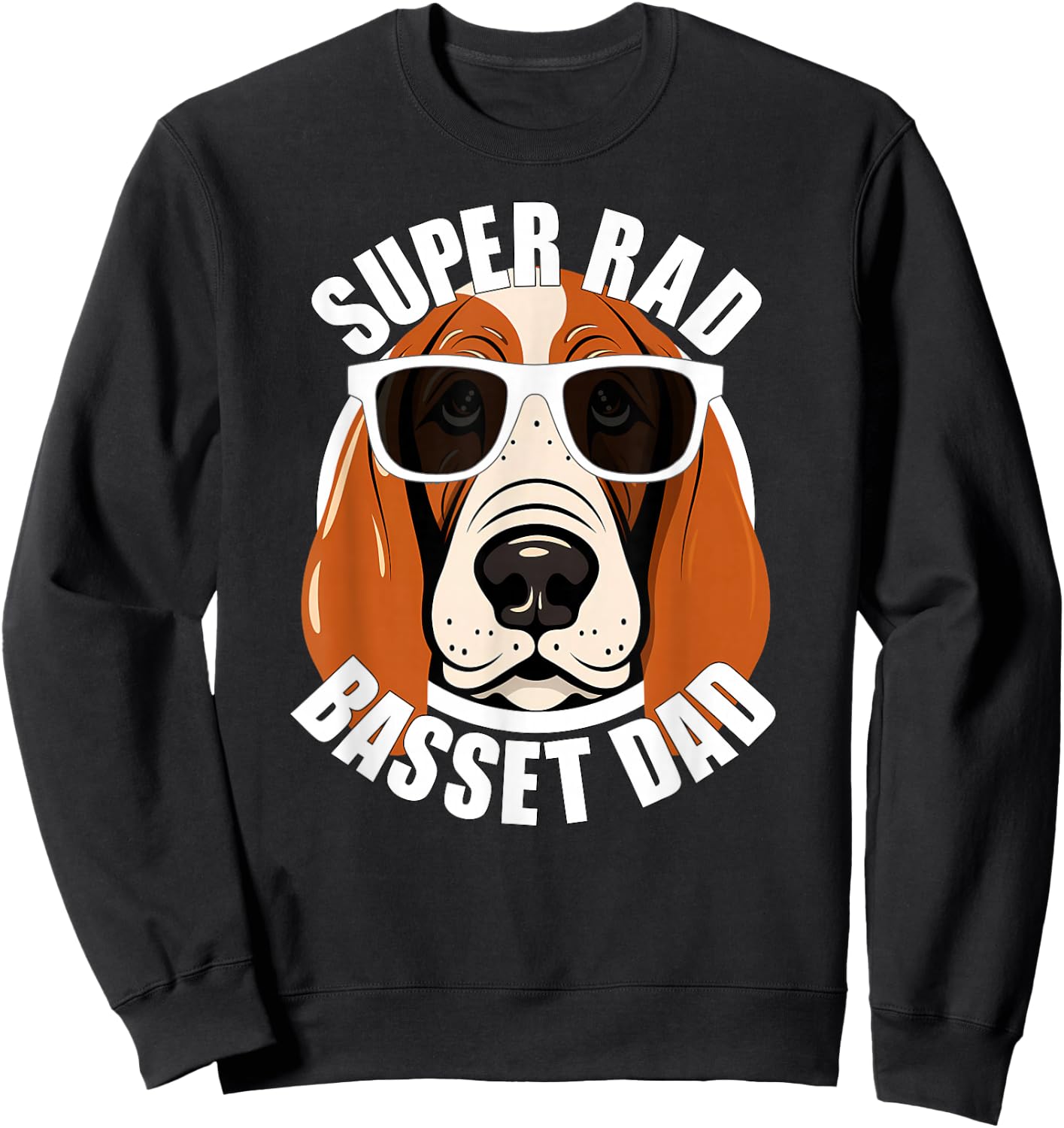 Basset Hound Dad Funny Father’s Day Men’s Sweatshirt - Sweatshirt | Black