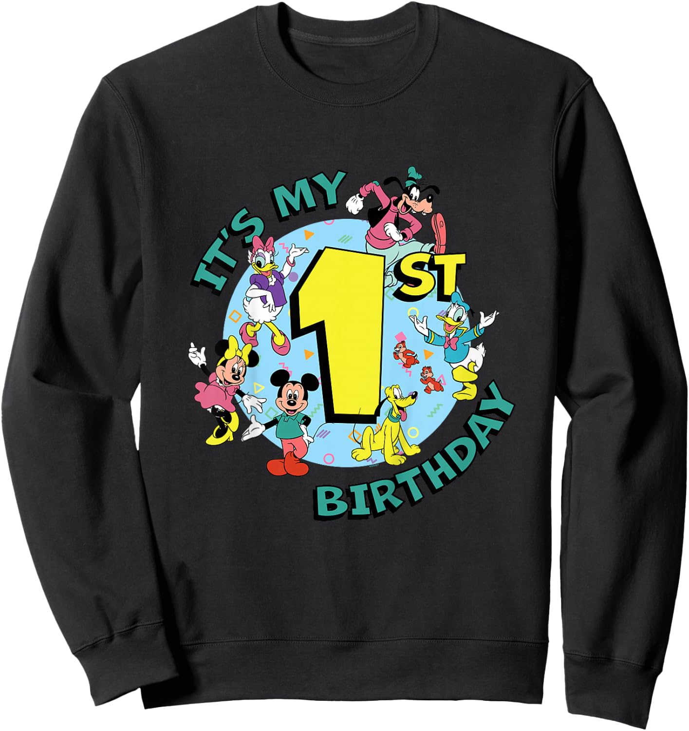 Disney Mickey and Friends It’s My First 1st Birthday Sweatshirt - Sweatshirt | Black